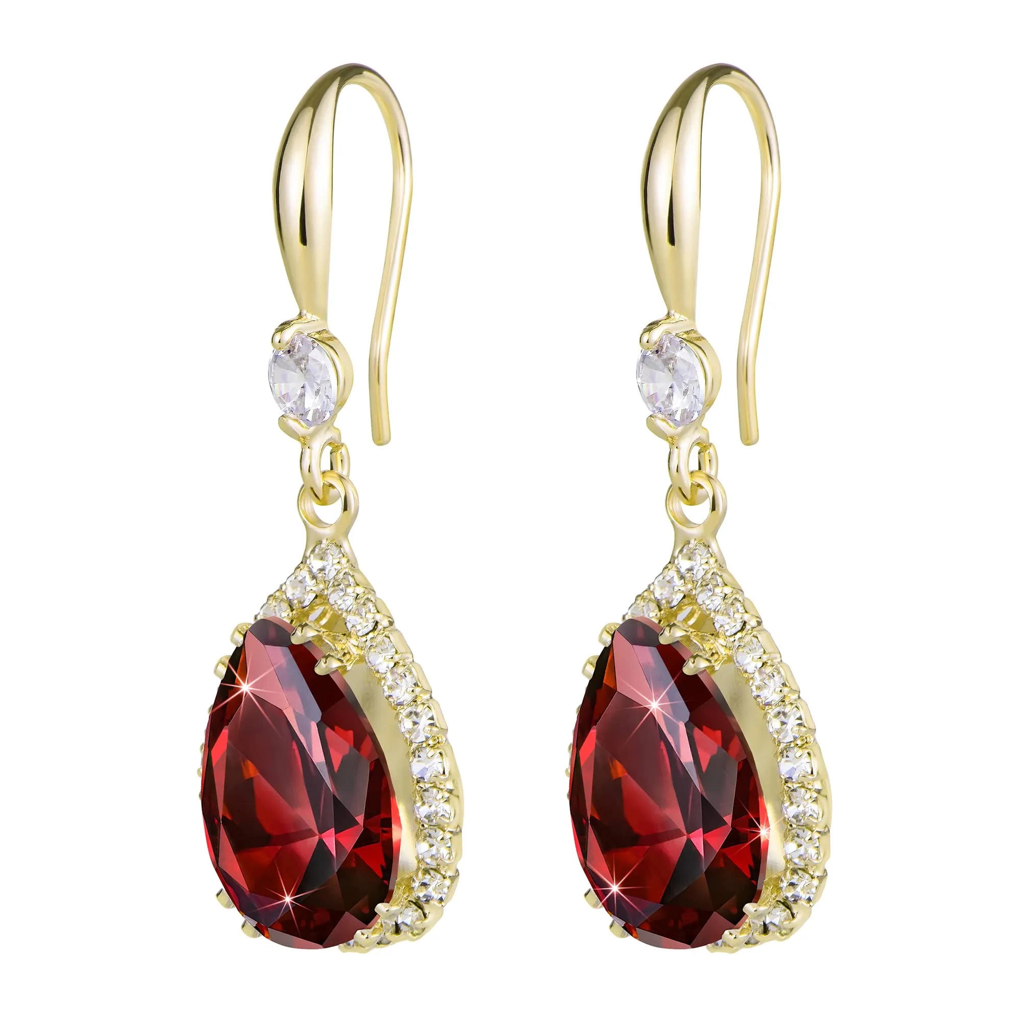Linawe Orecchini Pendenti in Cristallo e Zirconia Cubica Placcati in Oro - immagine 5