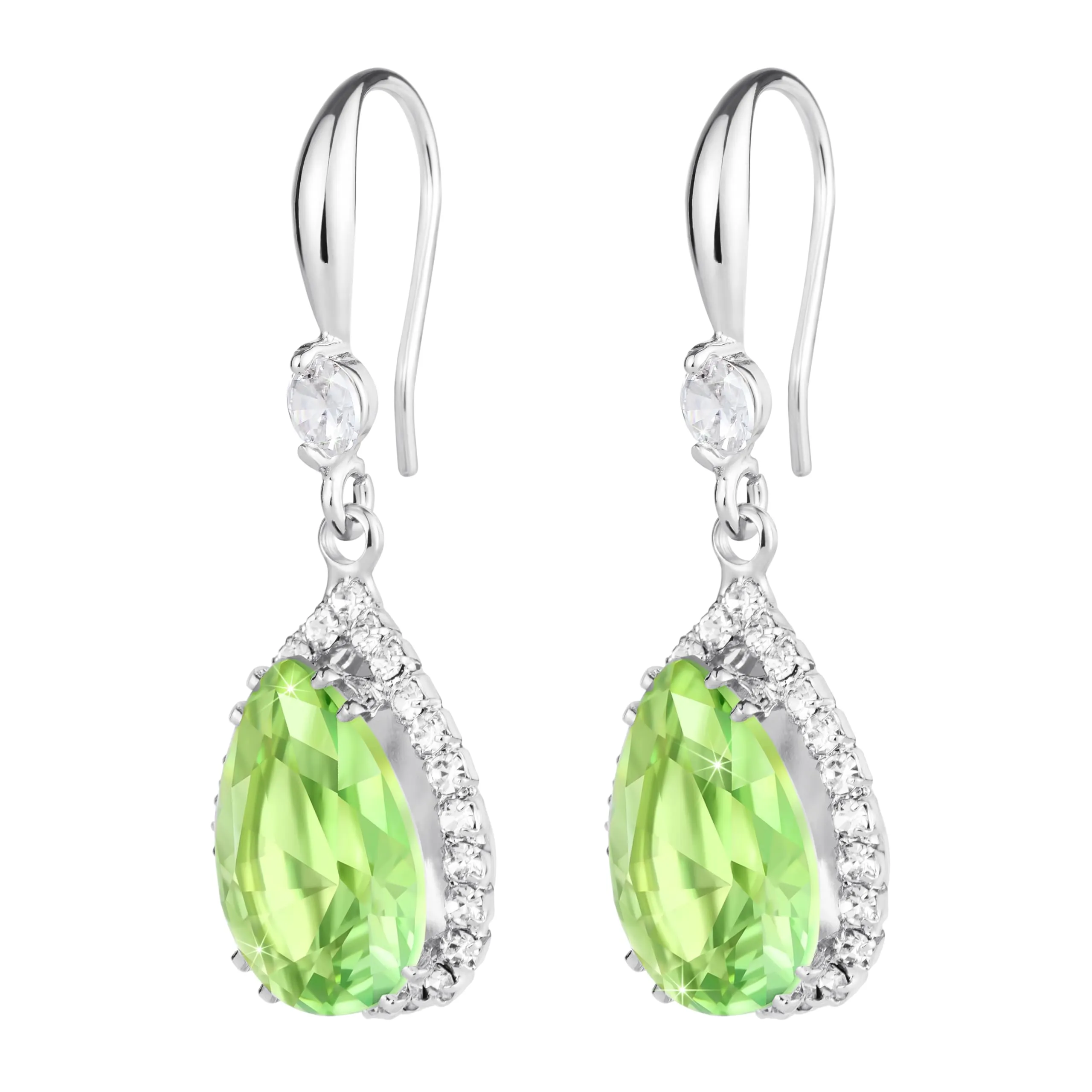 Linawe Orecchini Pendenti a Goccia in Moissanite e Cristalli, Argento - immagine 5
