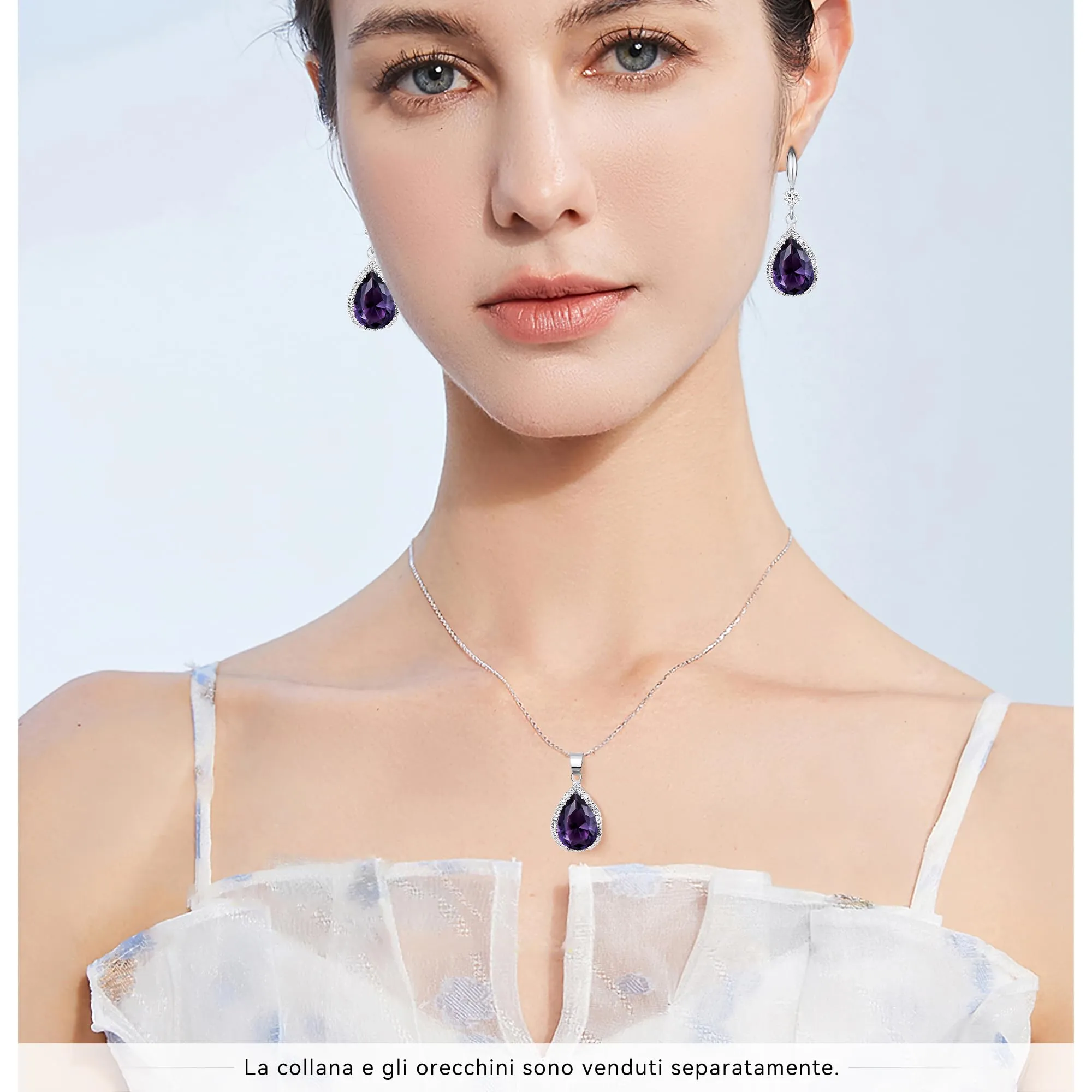 Linawe Orecchini a goccia in argento con zirconia cubica moissanite - immagine 4