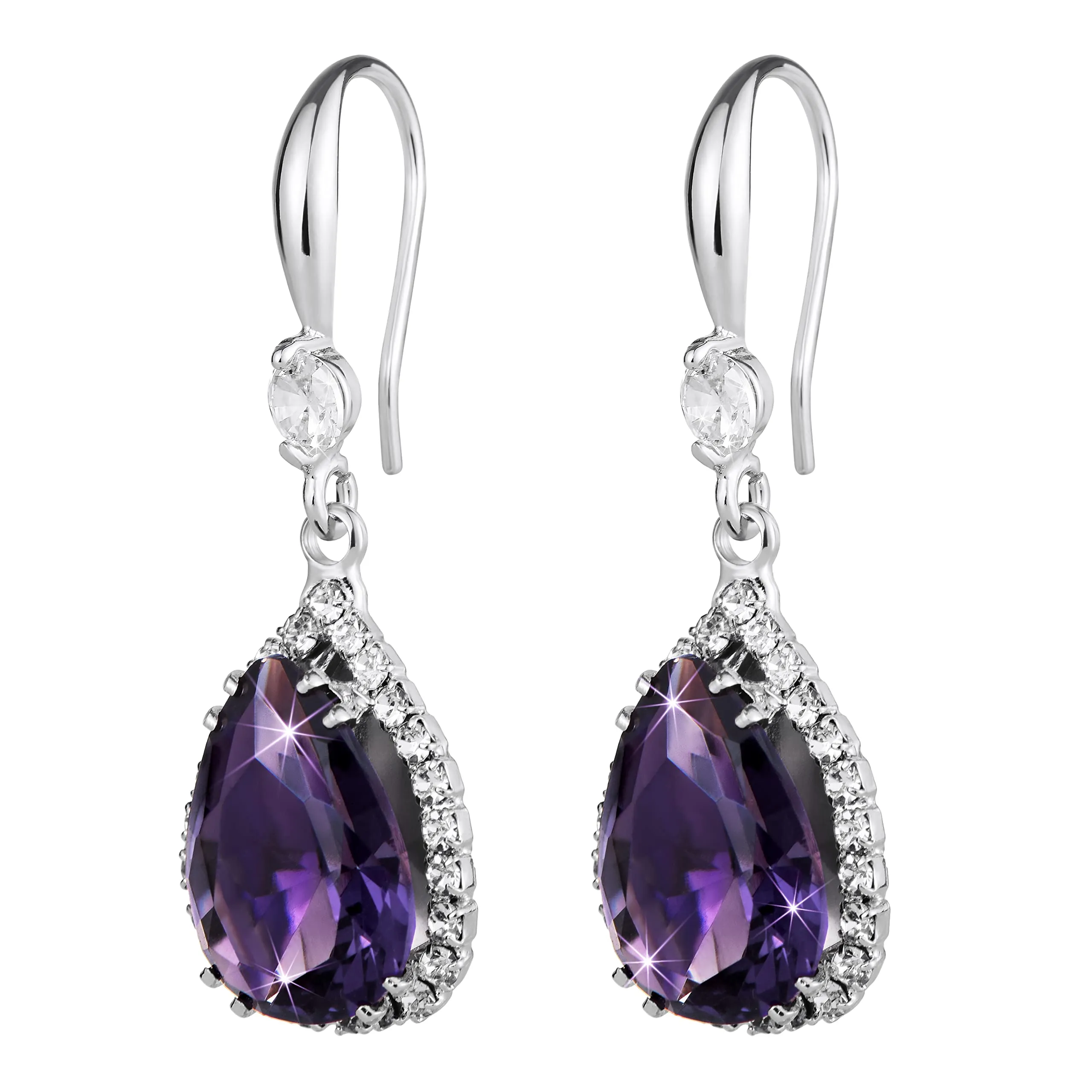 Linawe Orecchini a goccia in argento con zirconia cubica moissanite - immagine 5