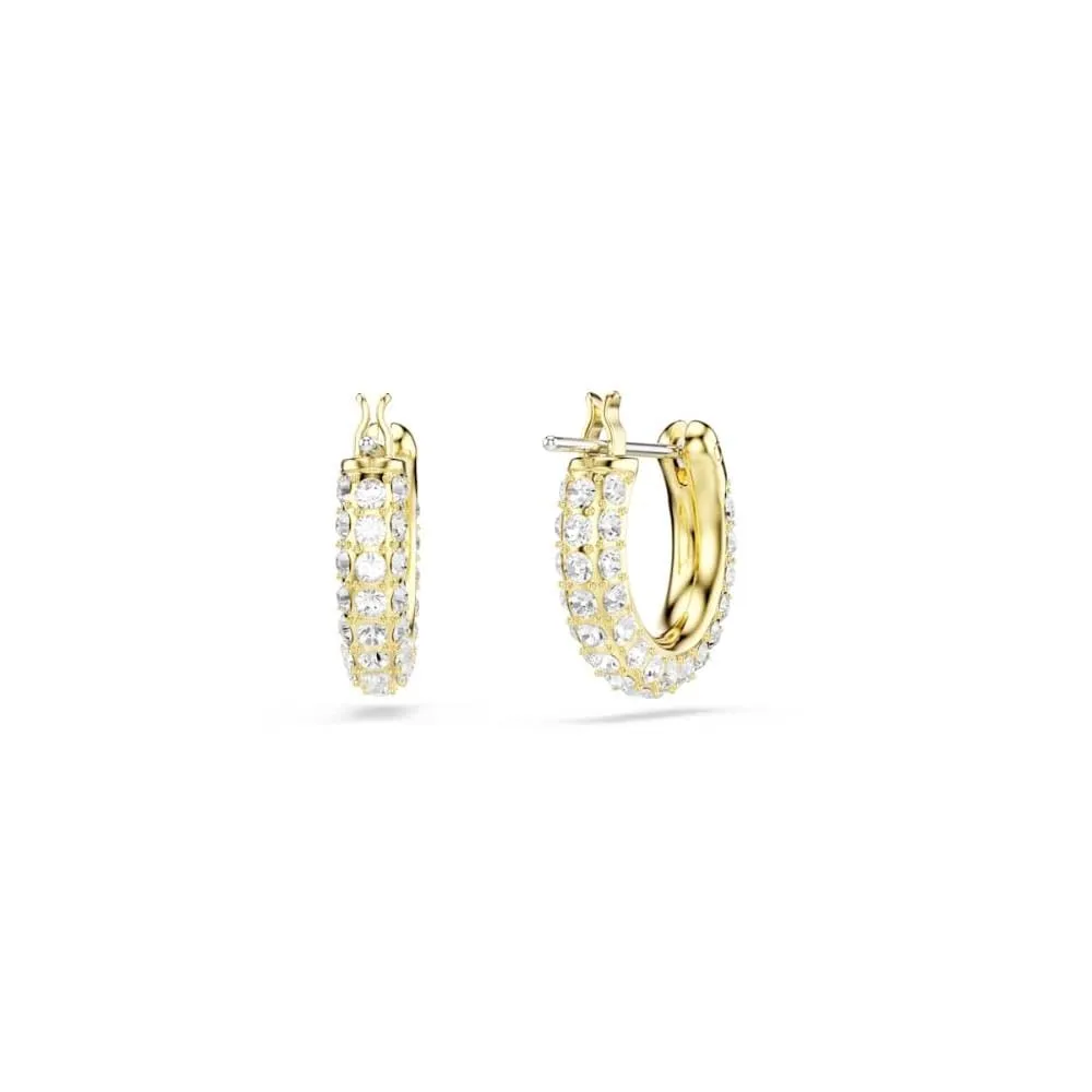 Swarovski Dextera Orecchini a Cerchio Mini, Pavé Bianchi, Placcato Oro - immagine 4