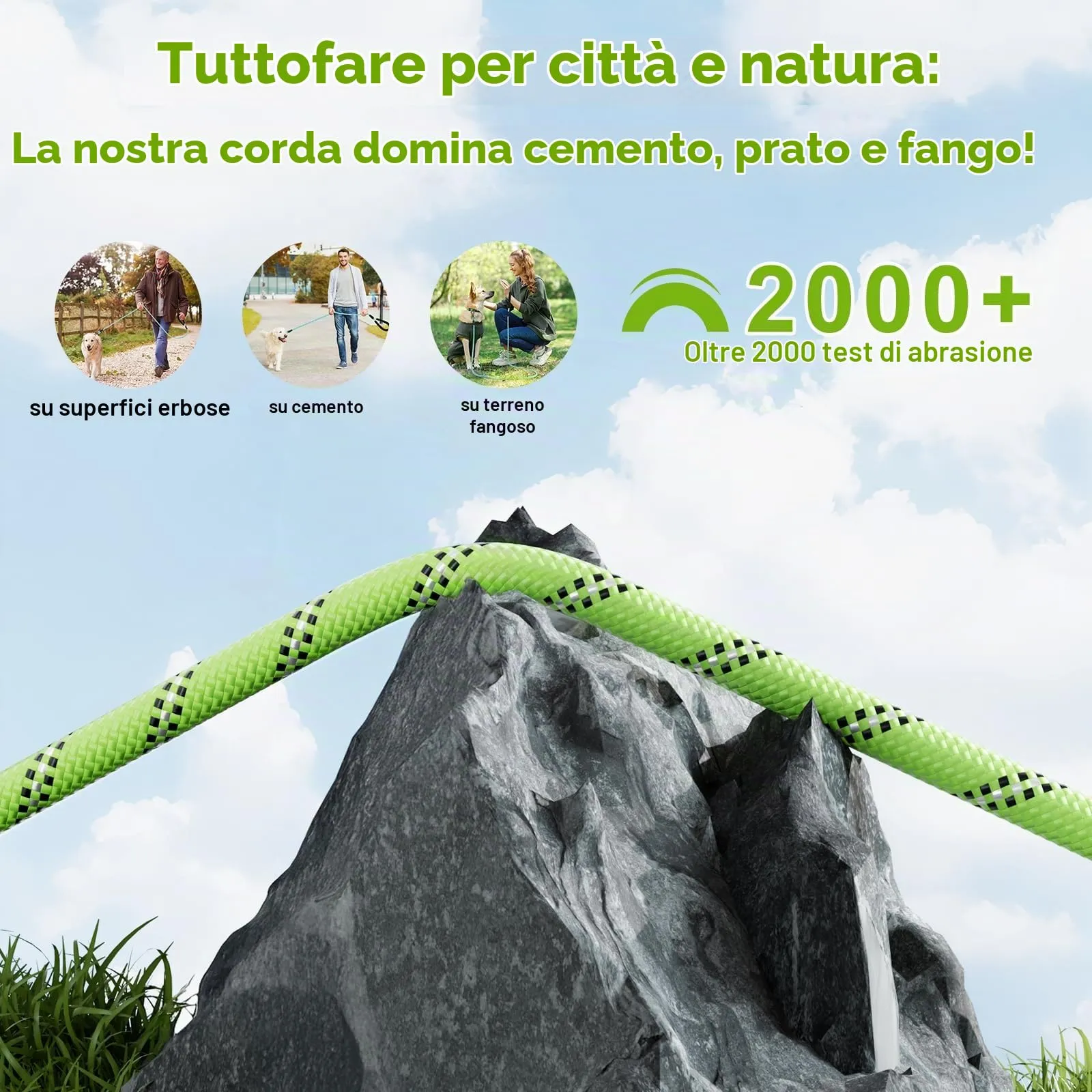 X XBEN Guinzaglio Addestramento per Cani, 10M, Nylon, Verde - immagine 4