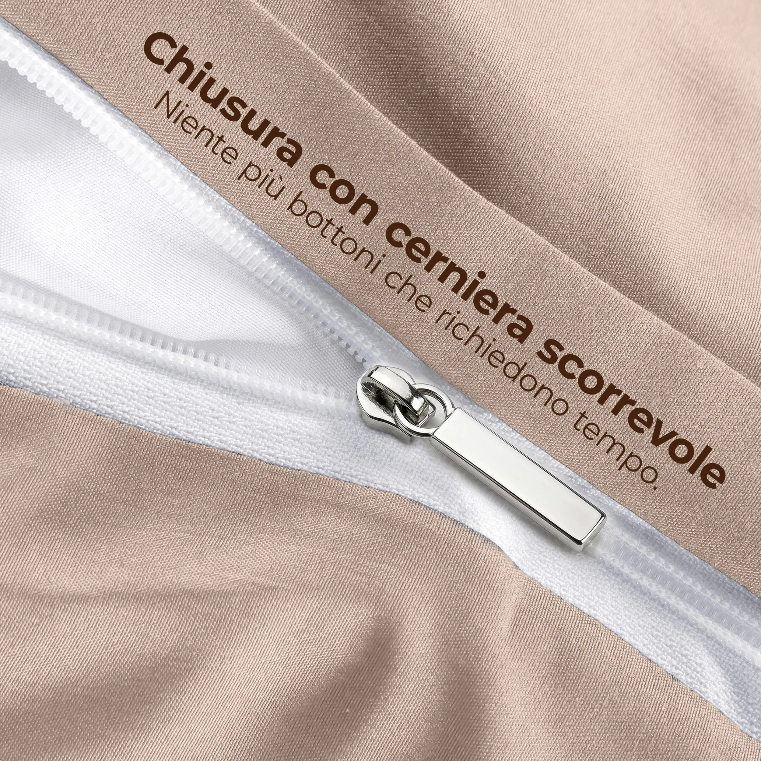 Utopia Bedding Copripiumino Matrimoniale 230x220 cm con 2 Federe 50x75 cm, Beige - immagine 7