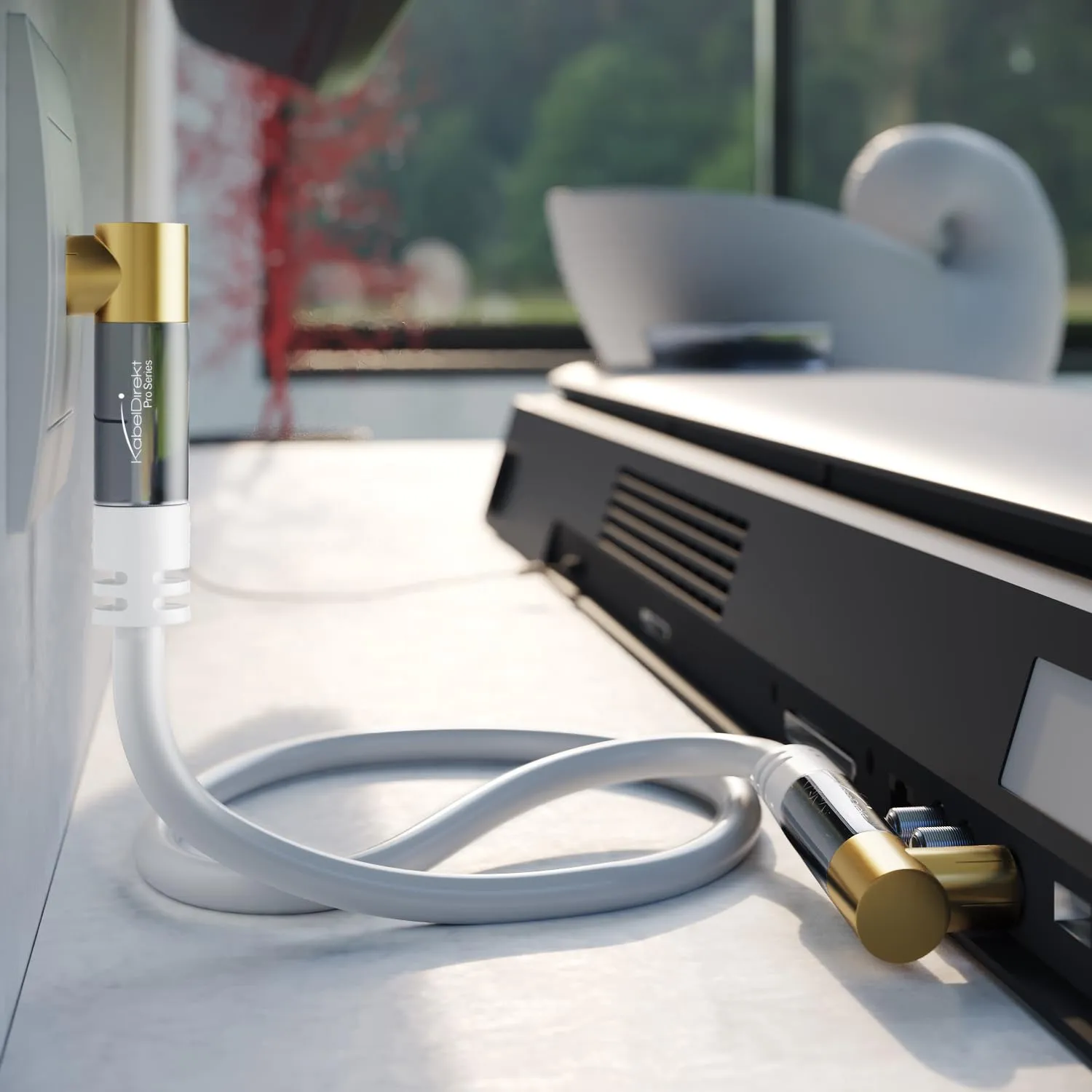 KabelDirekt Cavo Antenna TV 4K 5m 90°, Bianco, 2× 90° - immagine 3