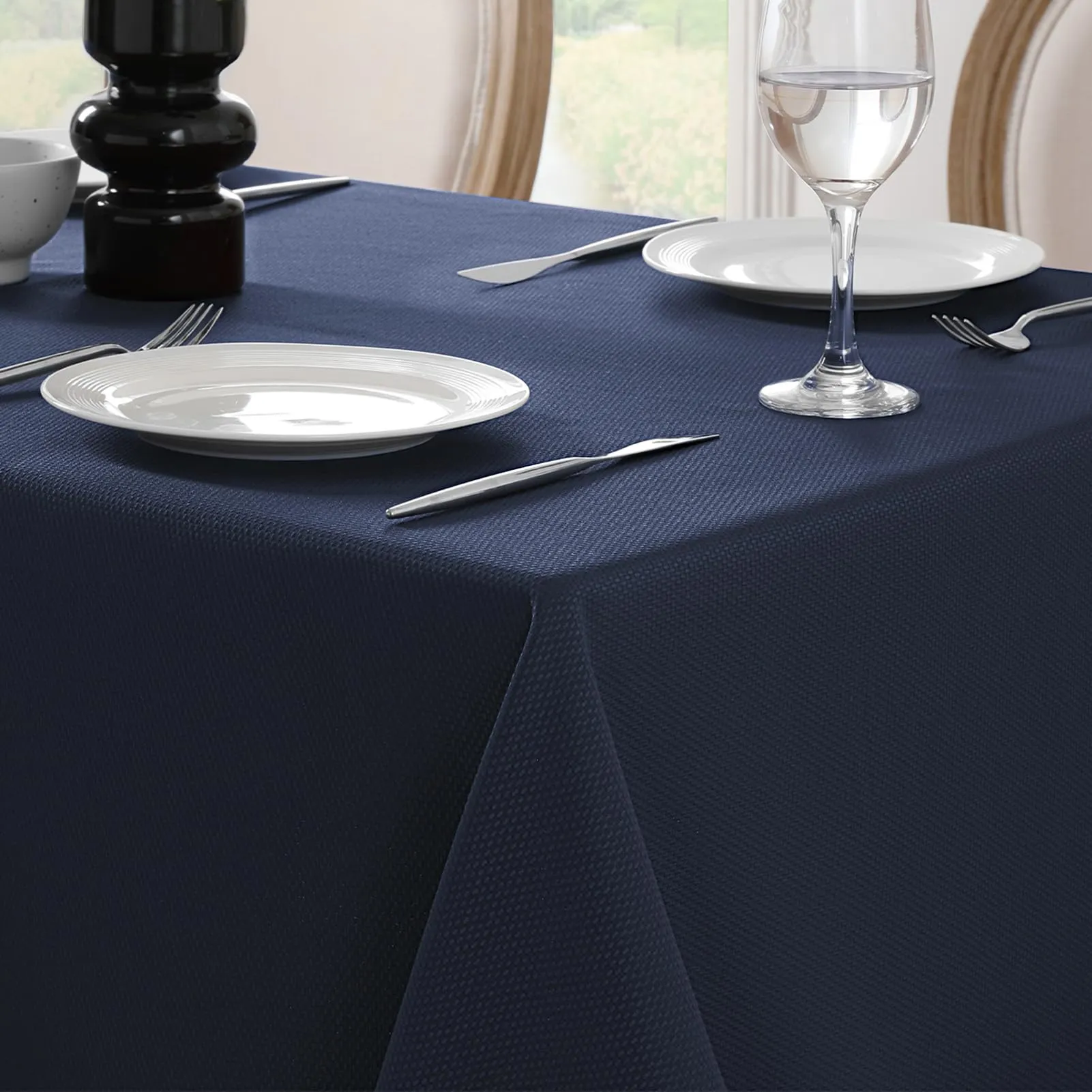 Softalker Tovaglia Rettangolare in Jacquard, 132 x 178 cm, Blu Navy - immagine 1
