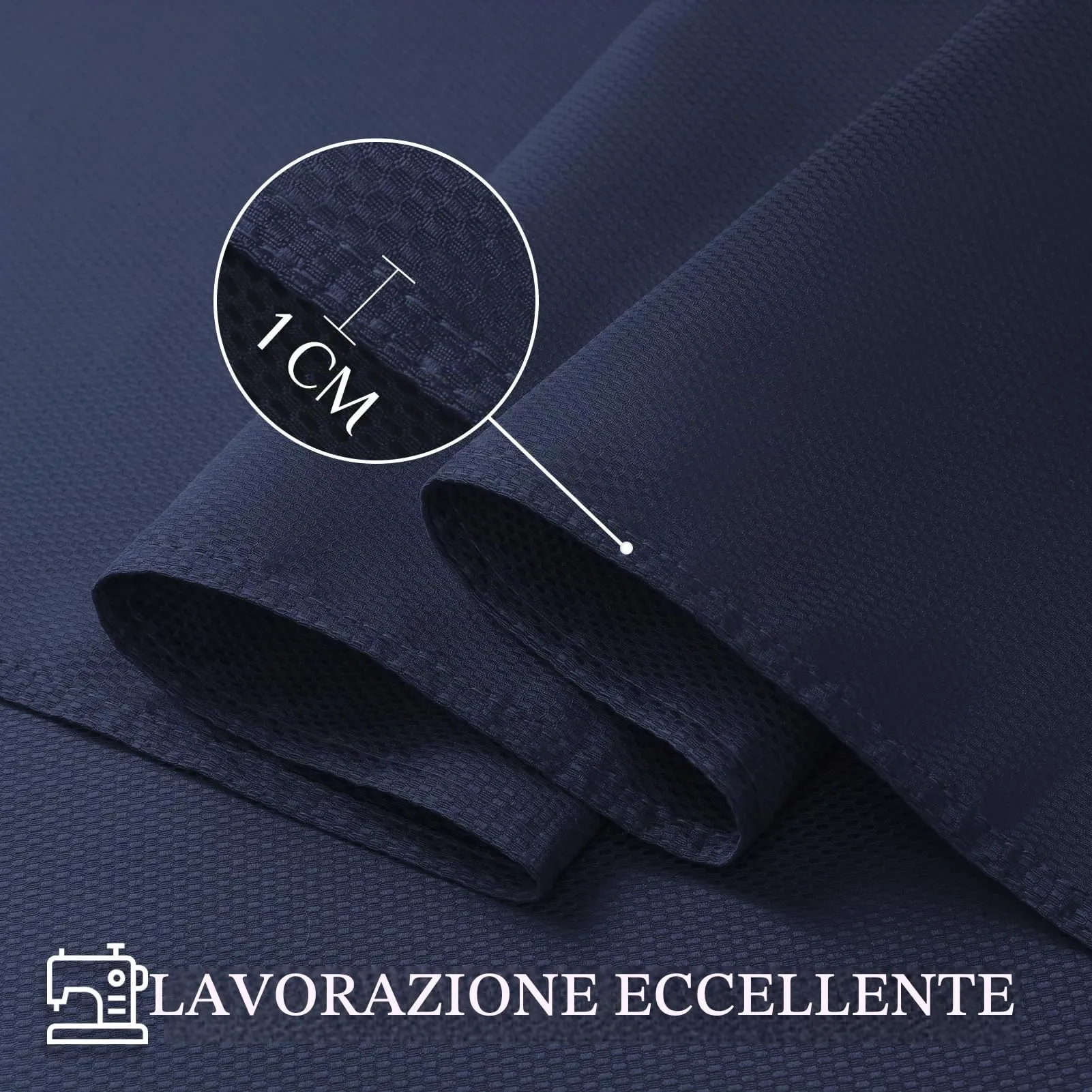 Softalker Tovaglia Rettangolare in Jacquard, 132 x 178 cm, Blu Navy - immagine 4
