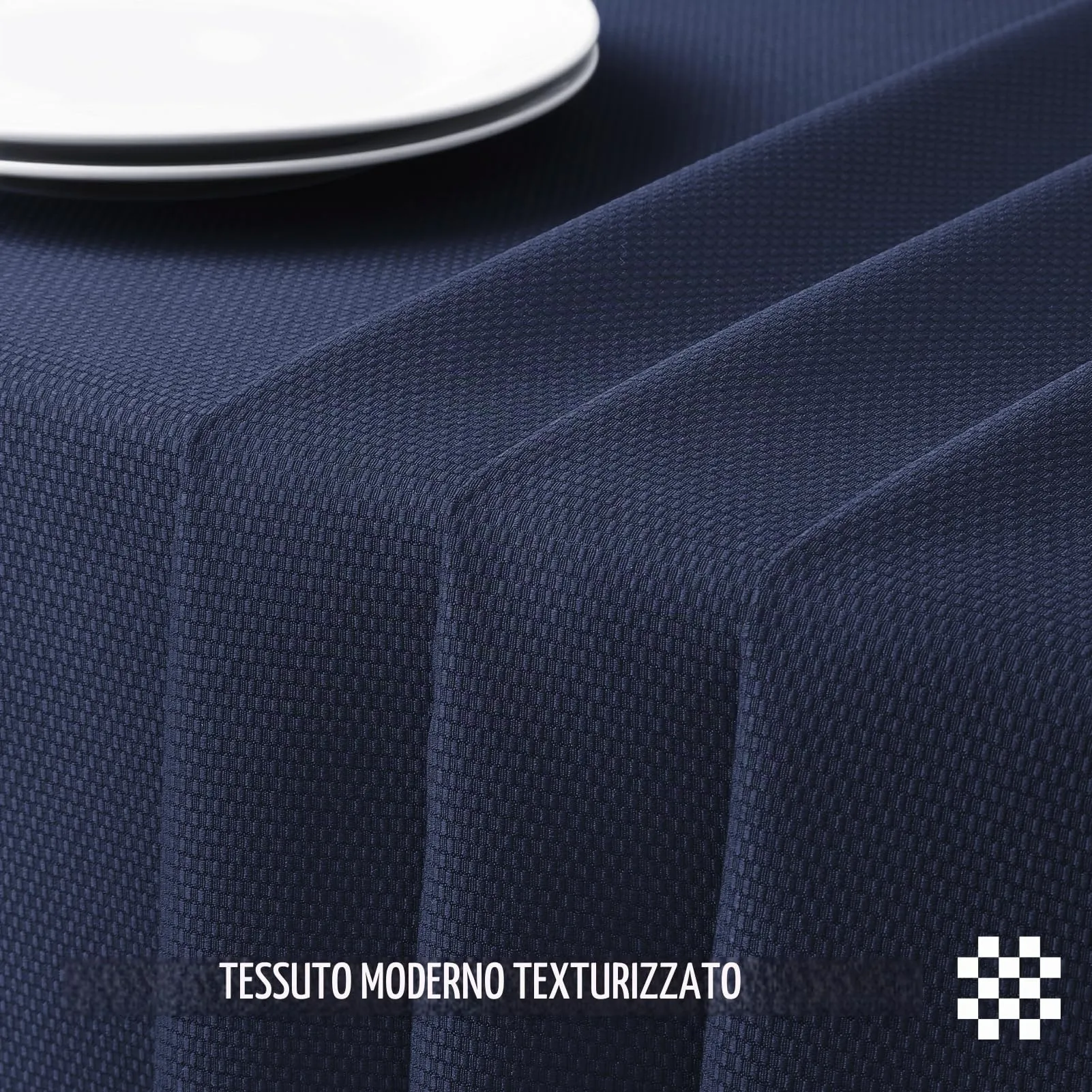 Softalker Tovaglia Rettangolare in Jacquard, 132 x 178 cm, Blu Navy - immagine 5