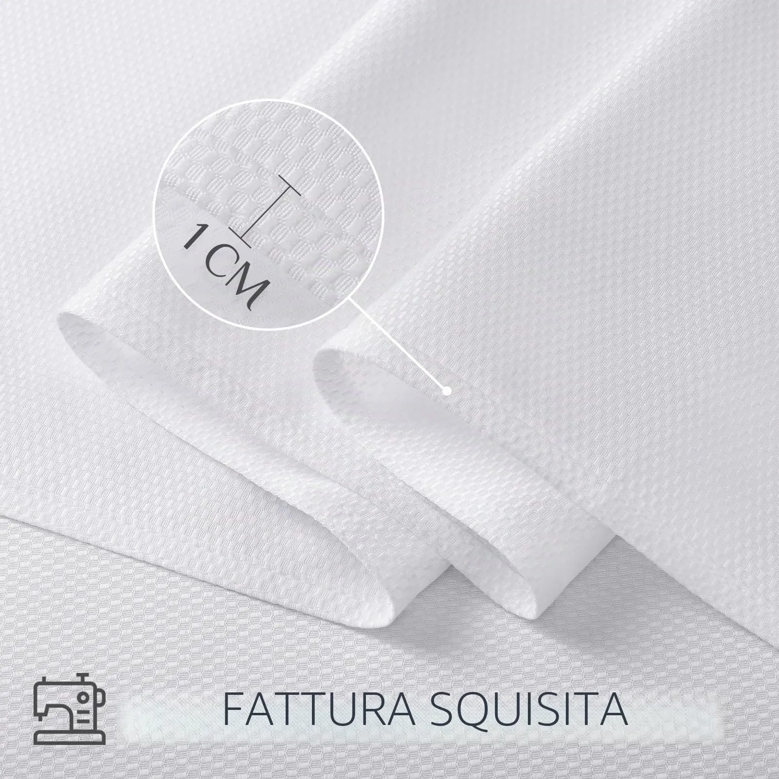 Softalker Tovaglia Rettangolare in Jacquard, Impermeabile e Lavabile, 152 x 366 cm, Bianco - immagine 4