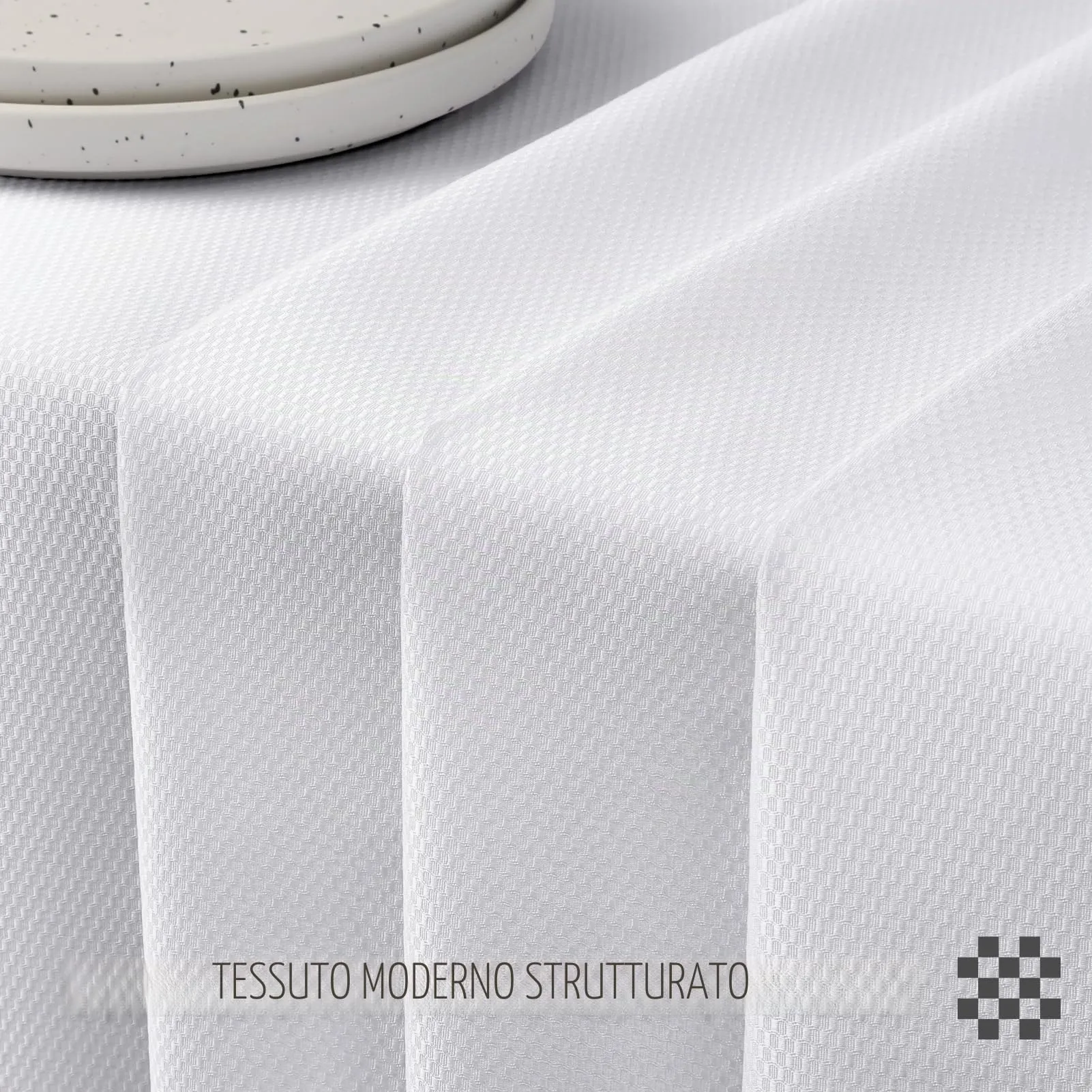 Softalker Tovaglia Rettangolare in Jacquard, Impermeabile e Lavabile, 152 x 366 cm, Bianco - immagine 5