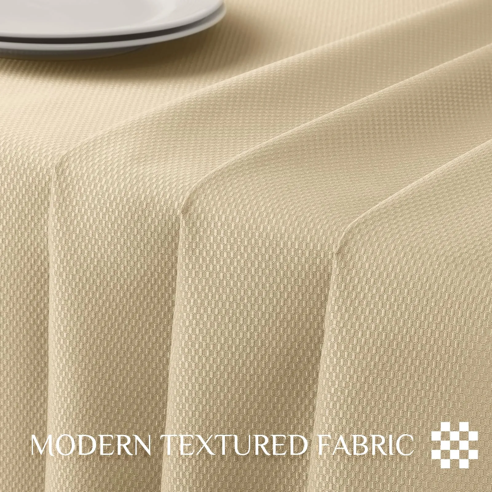 Softalker Tovaglia Rettangolare in Jacquard, 132 x 178 cm, Beige - immagine 5