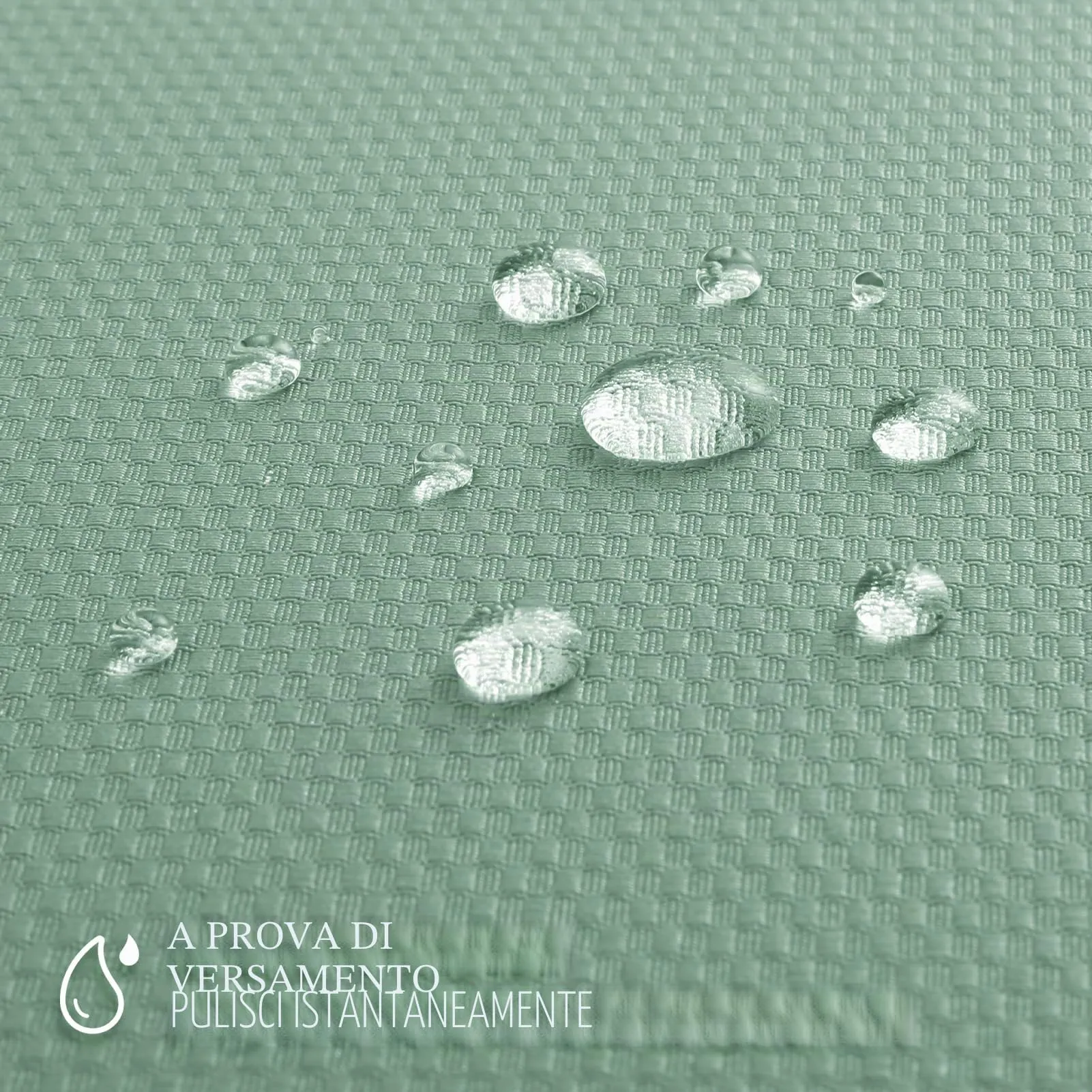 Softalker Tovaglia rettangolare in jacquard verde salvia, 152 x 264 cm, antimacchia e idrorepellente - immagine 3