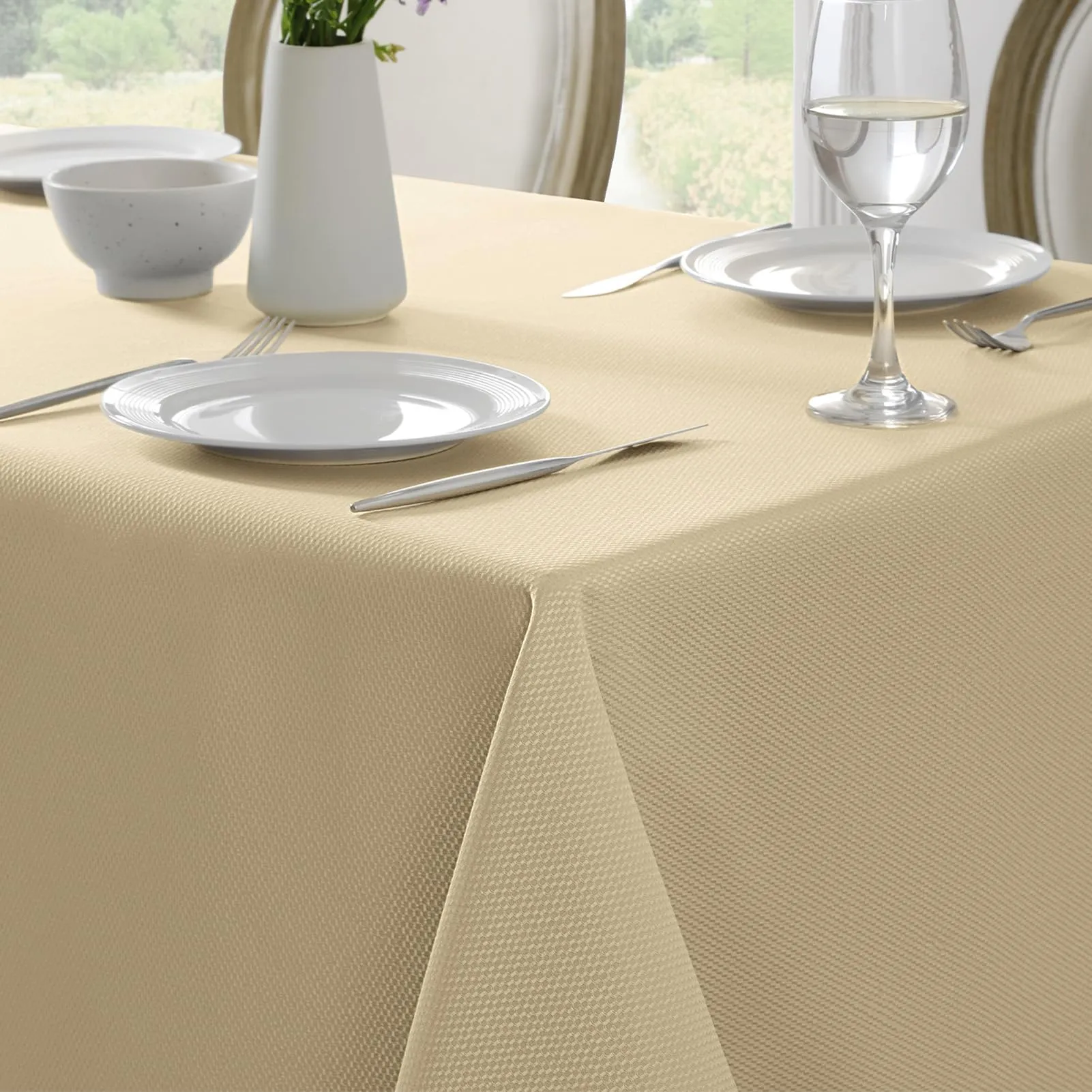 Softalker Tovaglia Rettangolare Jacquard, 152,4 x 213,4 cm, Beige - immagine 1