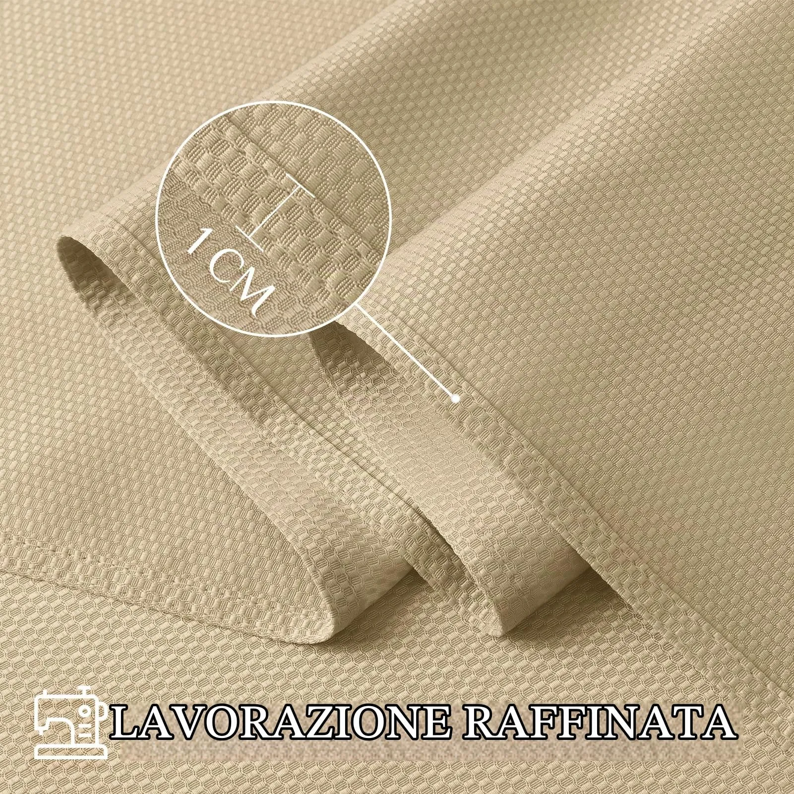 Softalker Tovaglia Rettangolare Jacquard, 152,4 x 213,4 cm, Beige - immagine 4