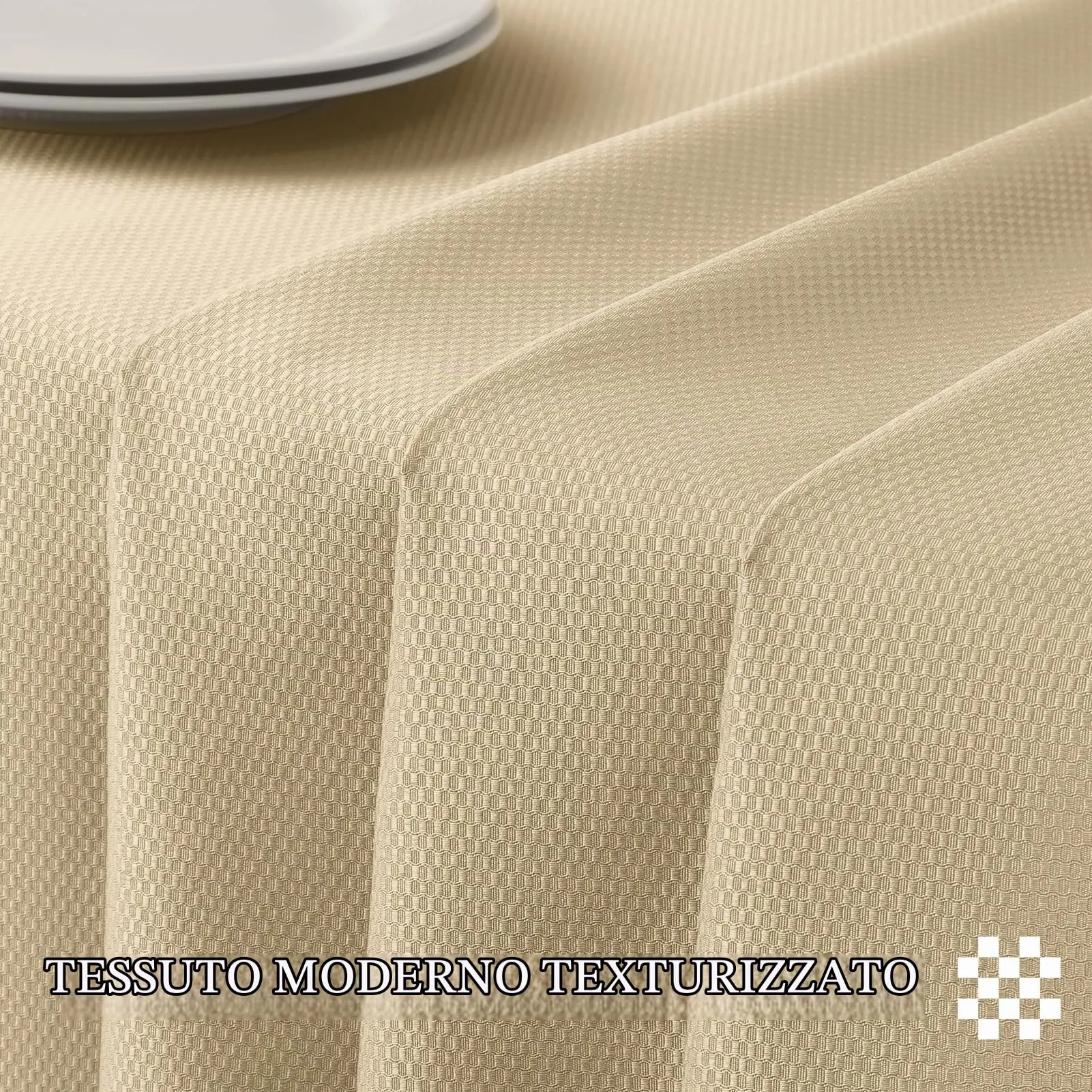Softalker Tovaglia Rettangolare Jacquard, 152,4 x 213,4 cm, Beige - immagine 5
