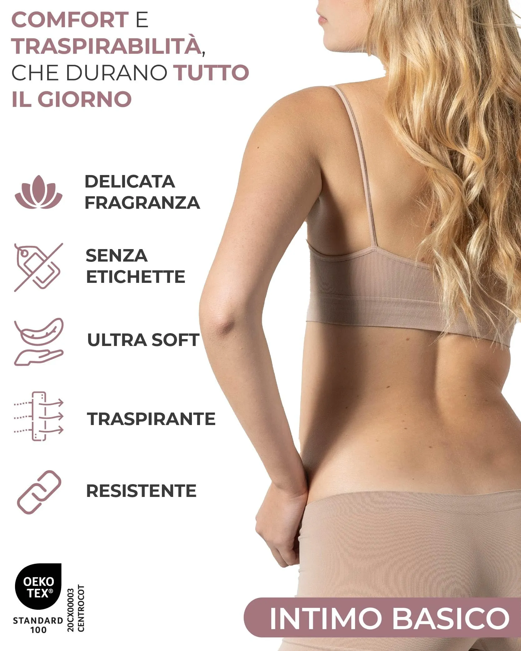 Risalti Reggiseno Senza Ferretto Spalla Stretta, Bralette Seamless in Microfibra, 3 pz - immagine 3