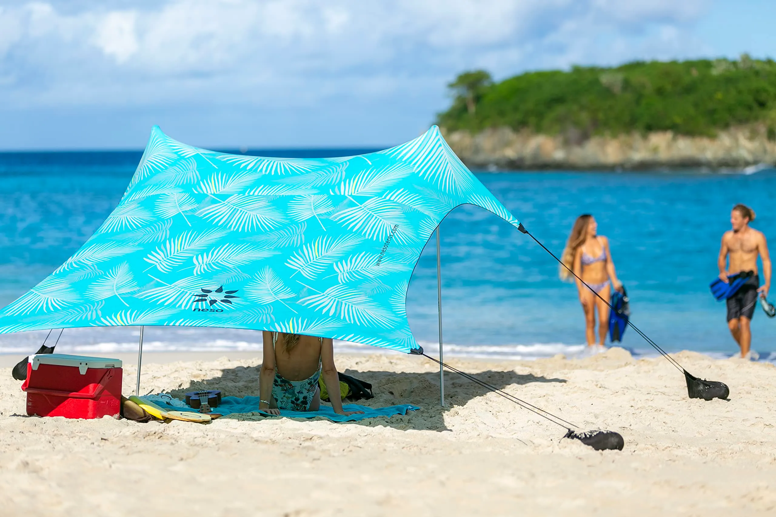 Neso Tenda da spiaggia Aqua Fronds, 2.1m x 2.1m - immagine 1