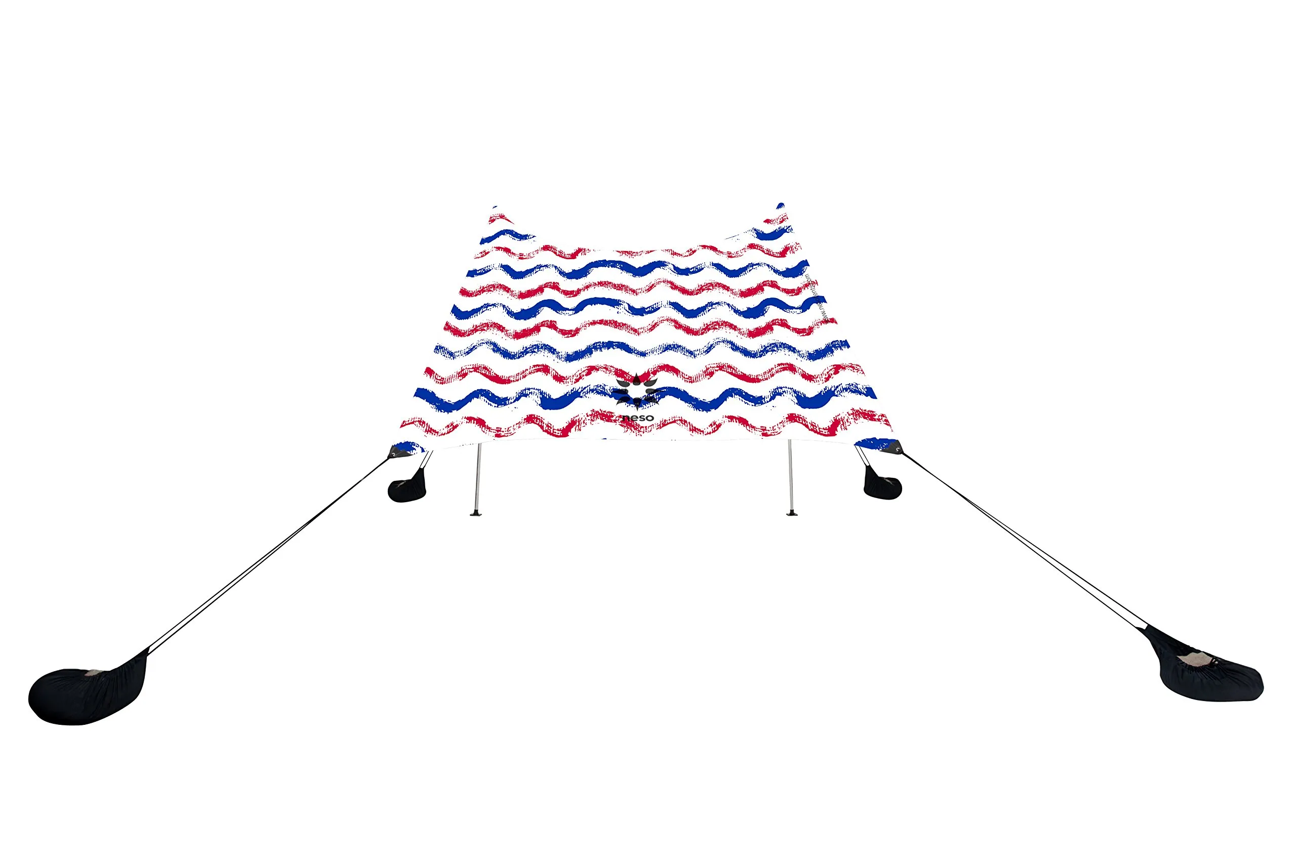 Neso Tenda da Spiaggia con Ancoraggio a Sabbia, 2.1m x 2.1m, Onde Rosse e Blu - immagine 5