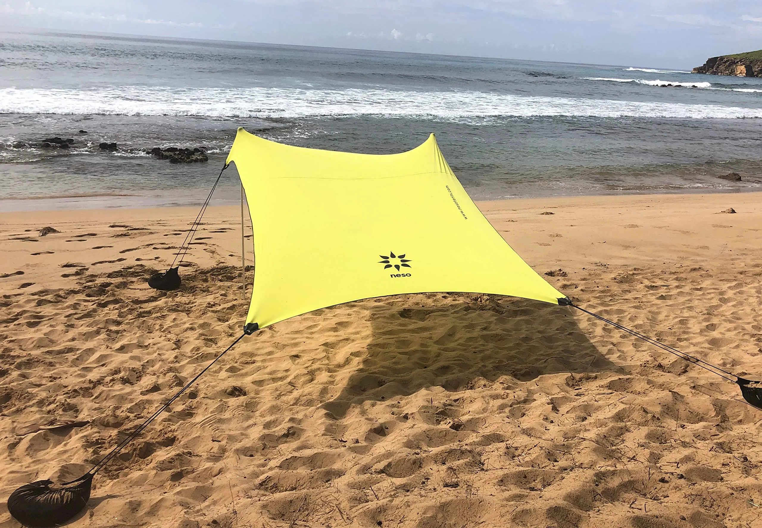 Neso Tenda da Spiaggia con Ancoraggio a Sabbia, 2.1m x 2.1m, Limone - immagine 1