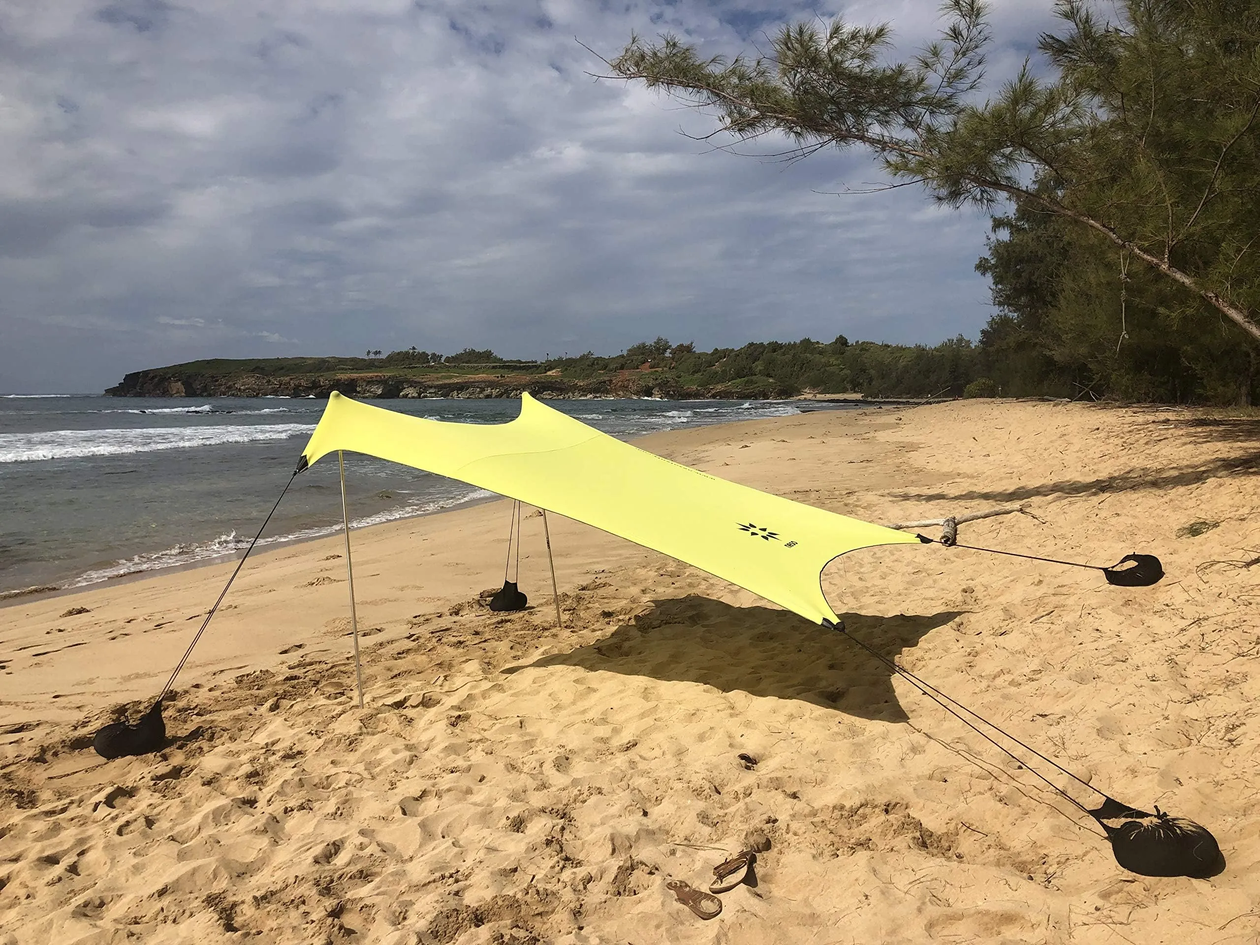 Neso Tenda da Spiaggia con Ancoraggio a Sabbia, 2.1m x 2.1m, Limone - immagine 2