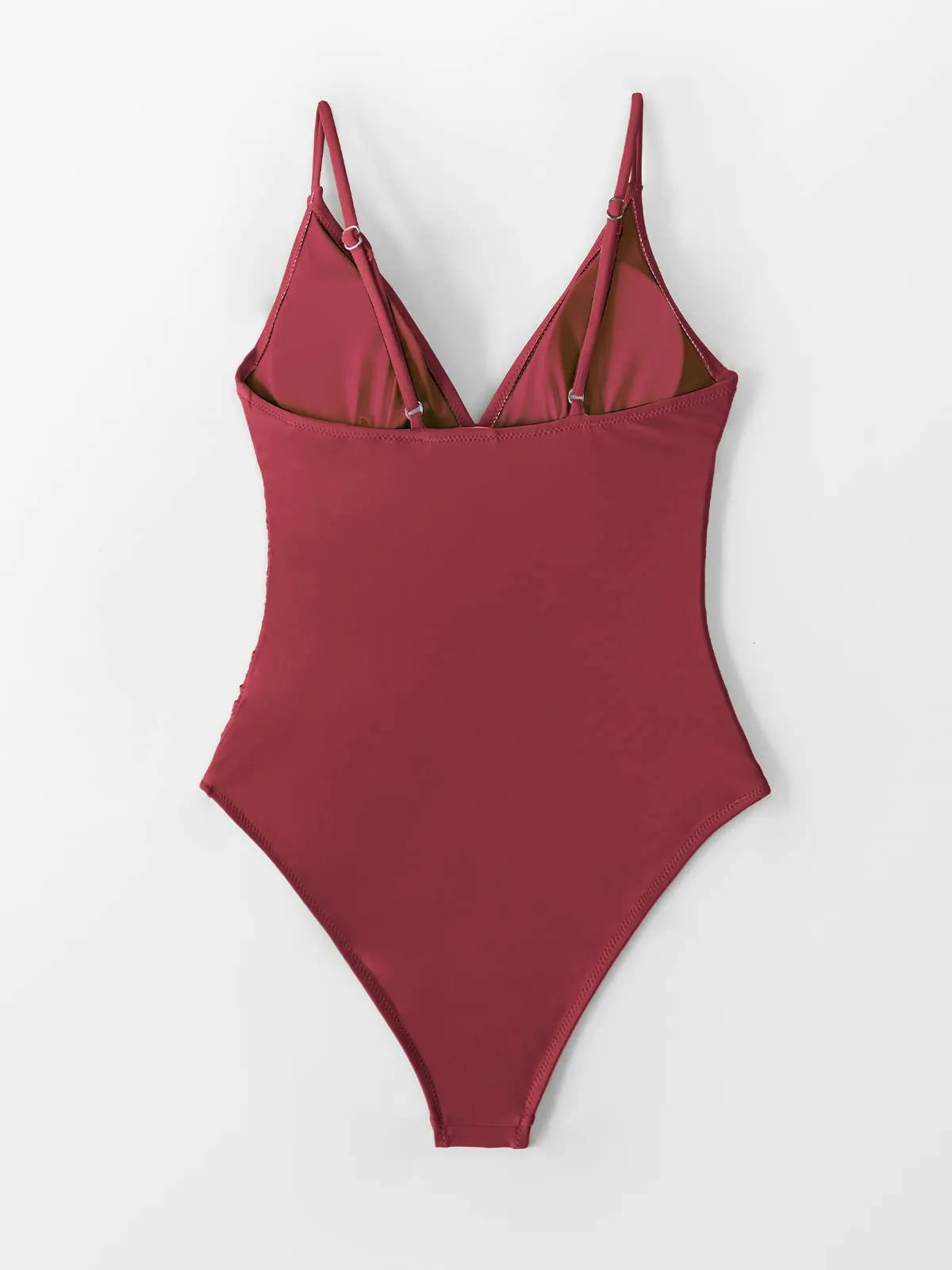 Cupshe Costume da Bagno Intero Donna Scollo a V con Volant e Lacci, S - immagine 5