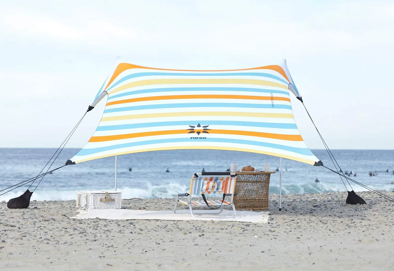 Neso Tenda da spiaggia portatile 2.1m x 2.1m - Strisce d'epoca - immagine 1