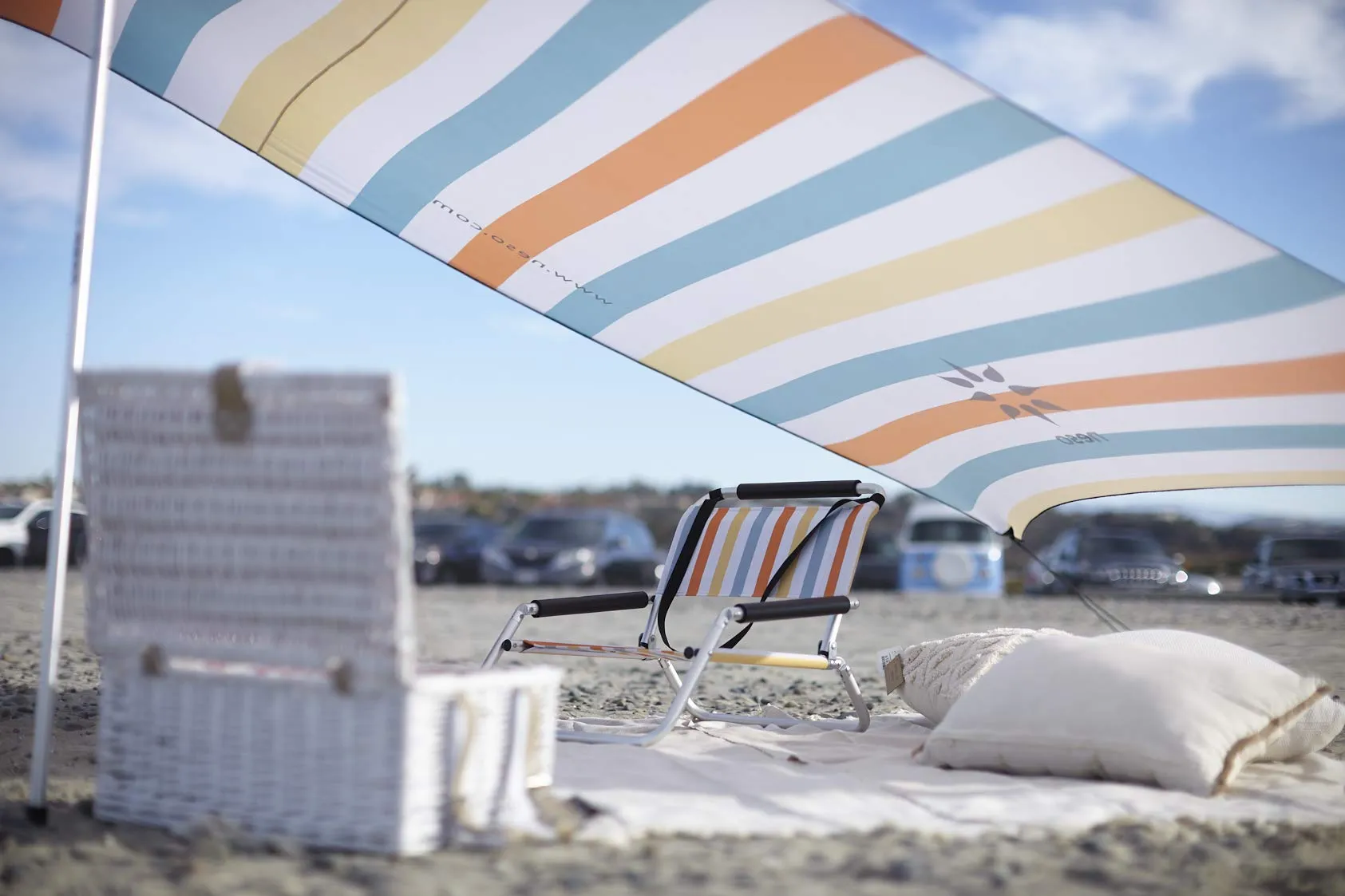 Neso Tenda da spiaggia portatile 2.1m x 2.1m - Strisce d'epoca - immagine 7