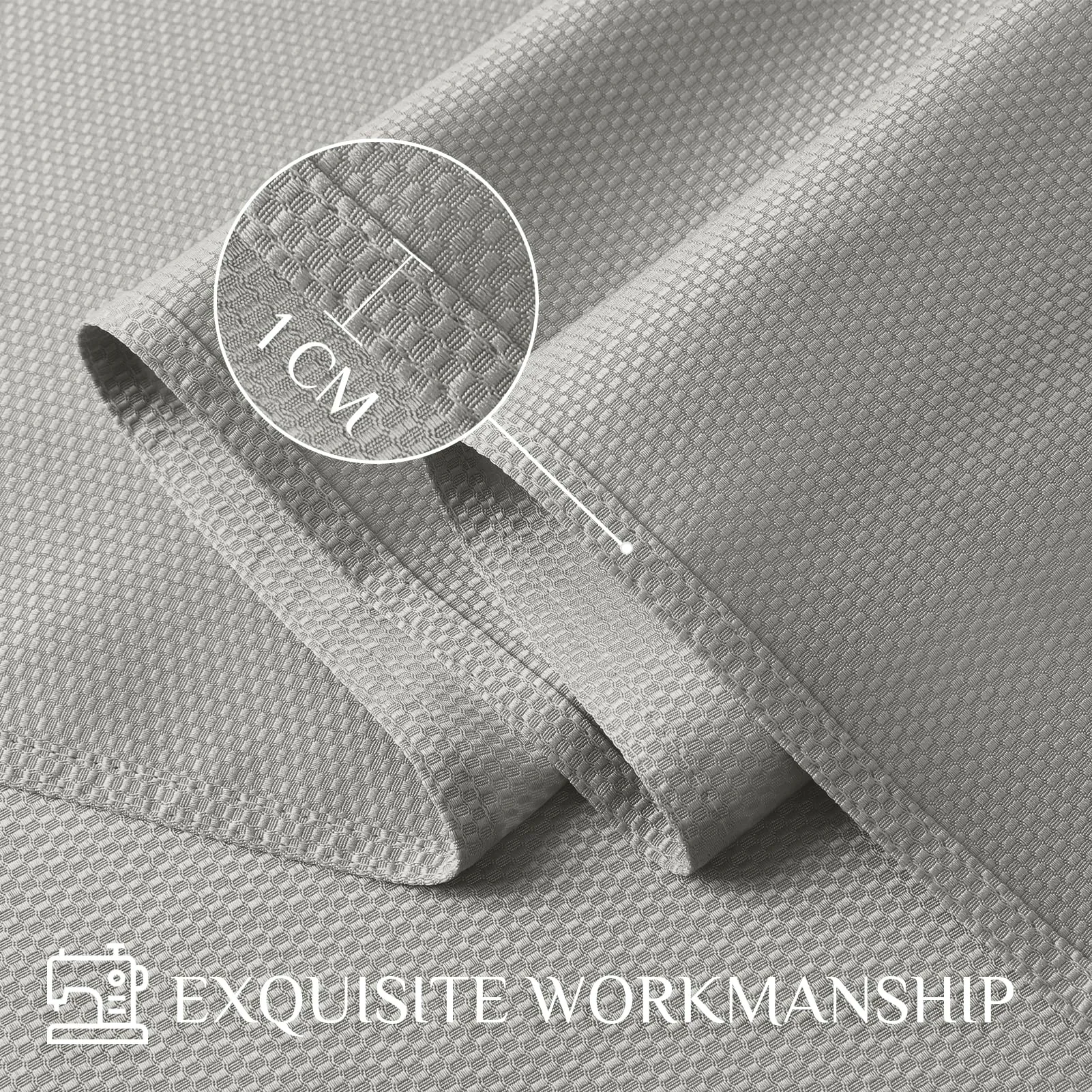 Softalker Tovaglia Rettangolare in Tessuto Jacquard, Impermeabile e Antimacchia, 152,4 x 304,8 cm, Grigio Chiaro - immagine 4