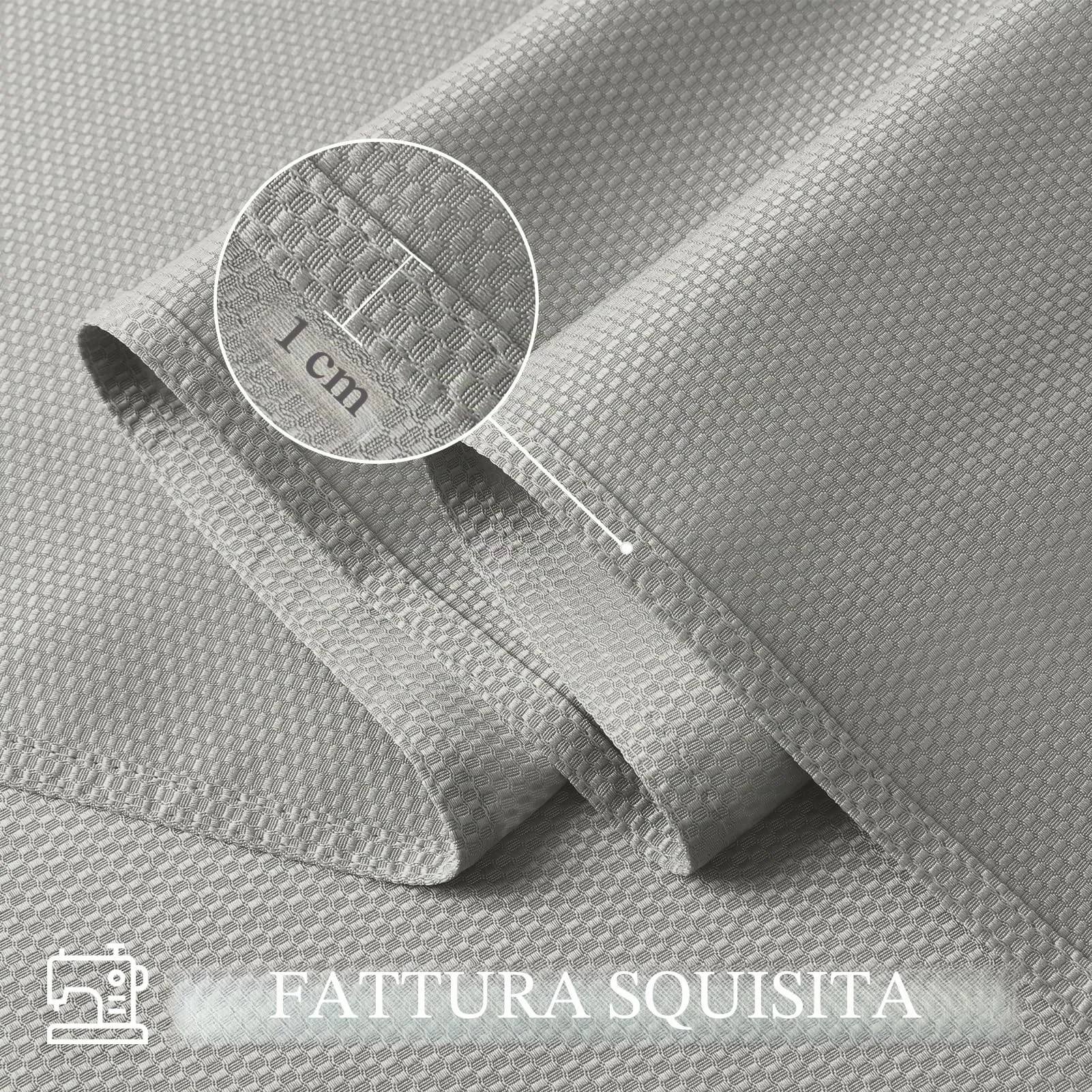 Softalker Tovaglia Rettangolare in Tessuto Jacquard, 132 x 178 cm, Grigio Chiaro - immagine 4