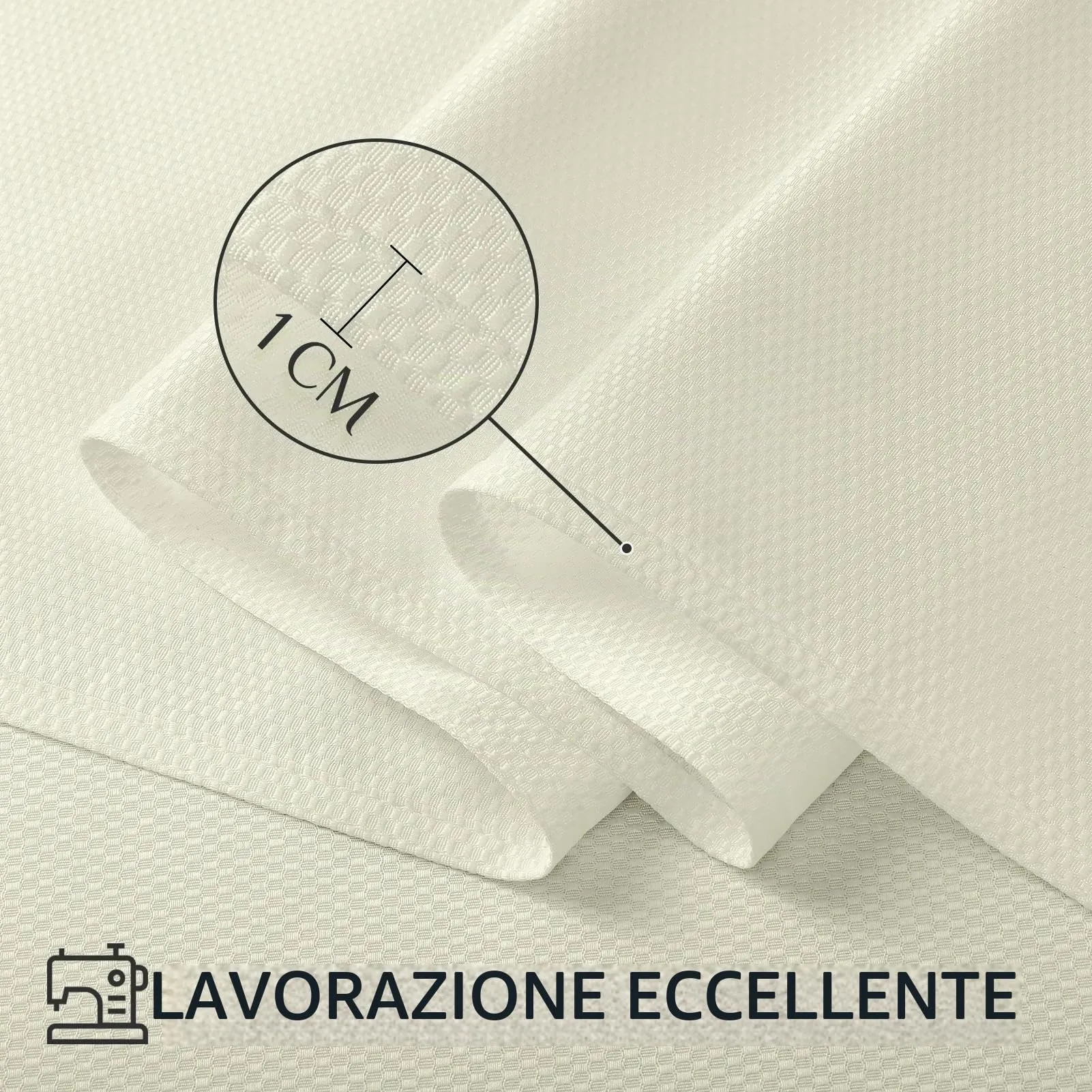 Softalker Tovaglia Rettangolare in Jacquard Lucido, Impermeabile e Antipiega, 152 x 305 cm, Avorio - immagine 4