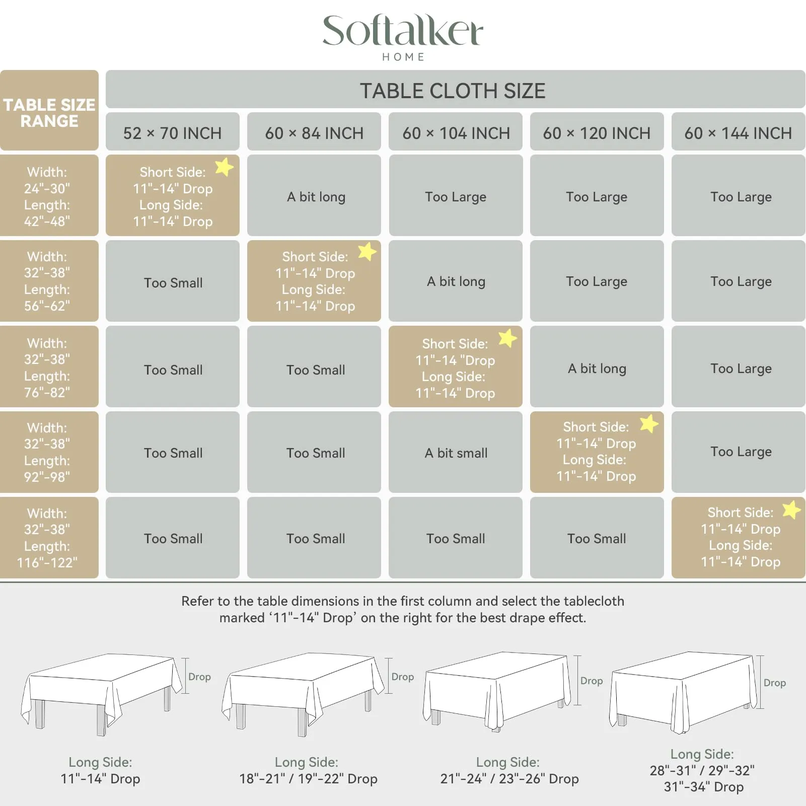 Softalker Tovaglia Rettangolare in Jacquard Geometrico, Poliestere, 152 x 366 cm, Cachi - immagine 6