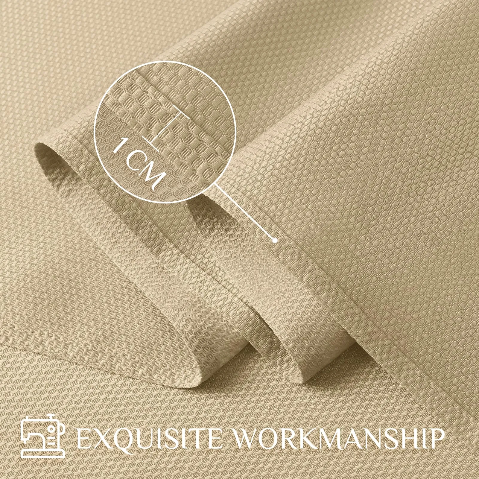 Softalker Tovaglia Rettangolare in Jacquard Beige, 152,4 x 264,2 cm - immagine 4