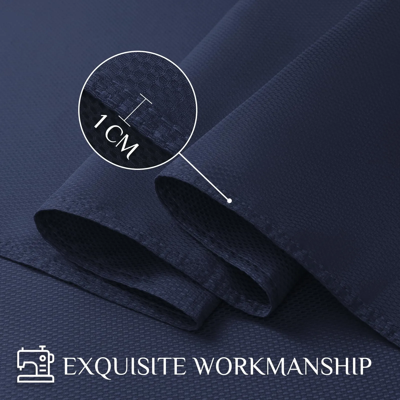Softalker Tovaglia Rettangolare in Tessuto Jacquard, Impermeabile e Antimacchia, 152,4 x 213,4 cm, Blu Marino - immagine 4