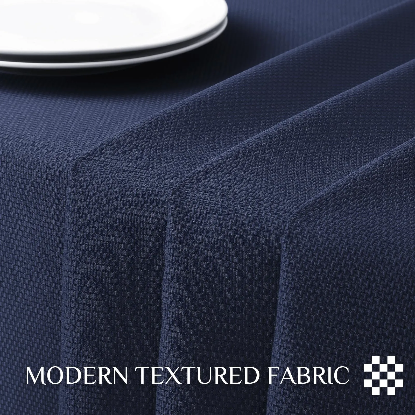 Softalker Tovaglia Rettangolare in Tessuto Jacquard, Impermeabile e Antimacchia, 152,4 x 213,4 cm, Blu Marino - immagine 5