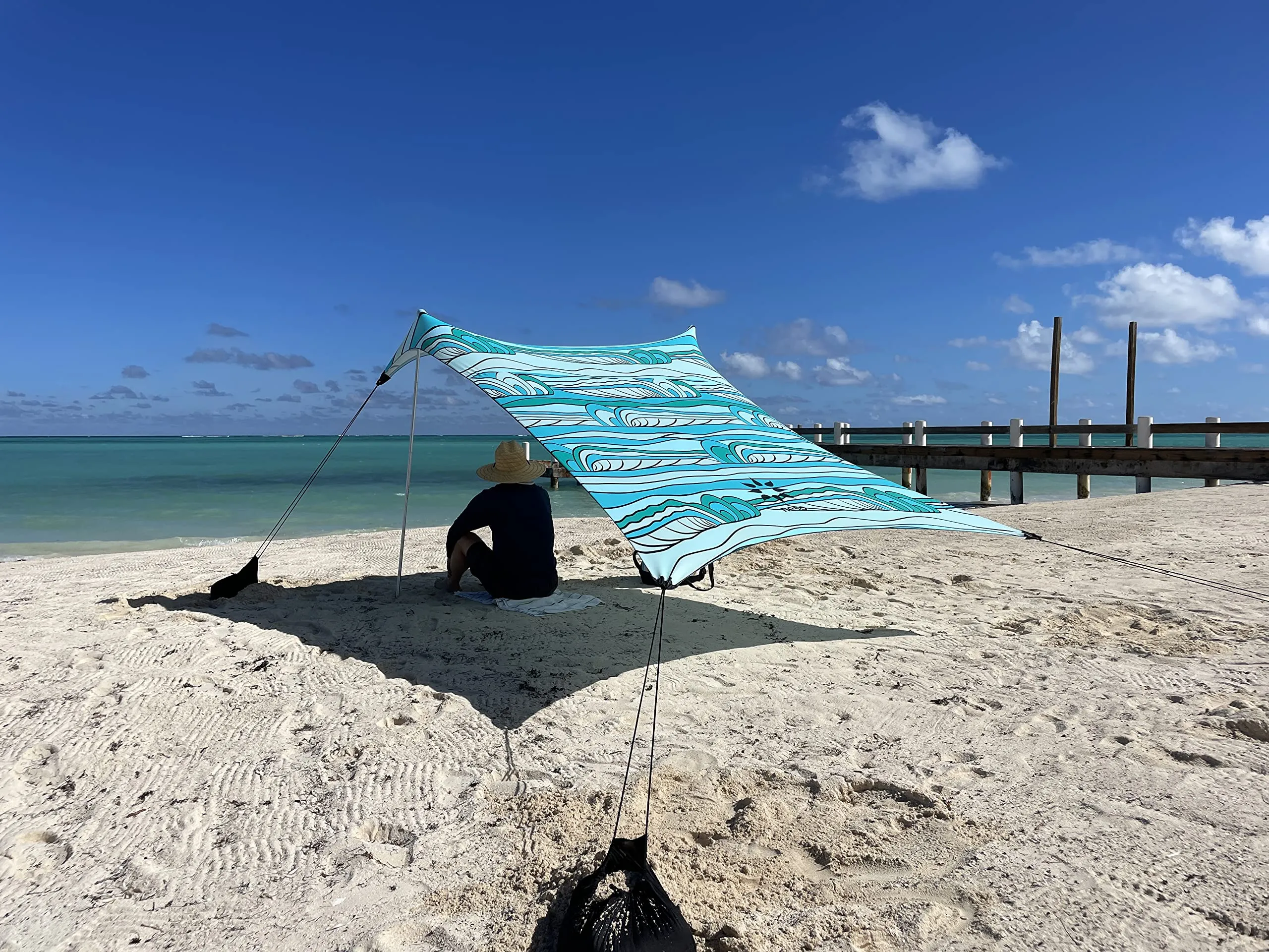 Neso Tenda da spiaggia con ancoraggio a sabbia, 2,1 x 2,1 m, Colore Gonfiore - immagine 2