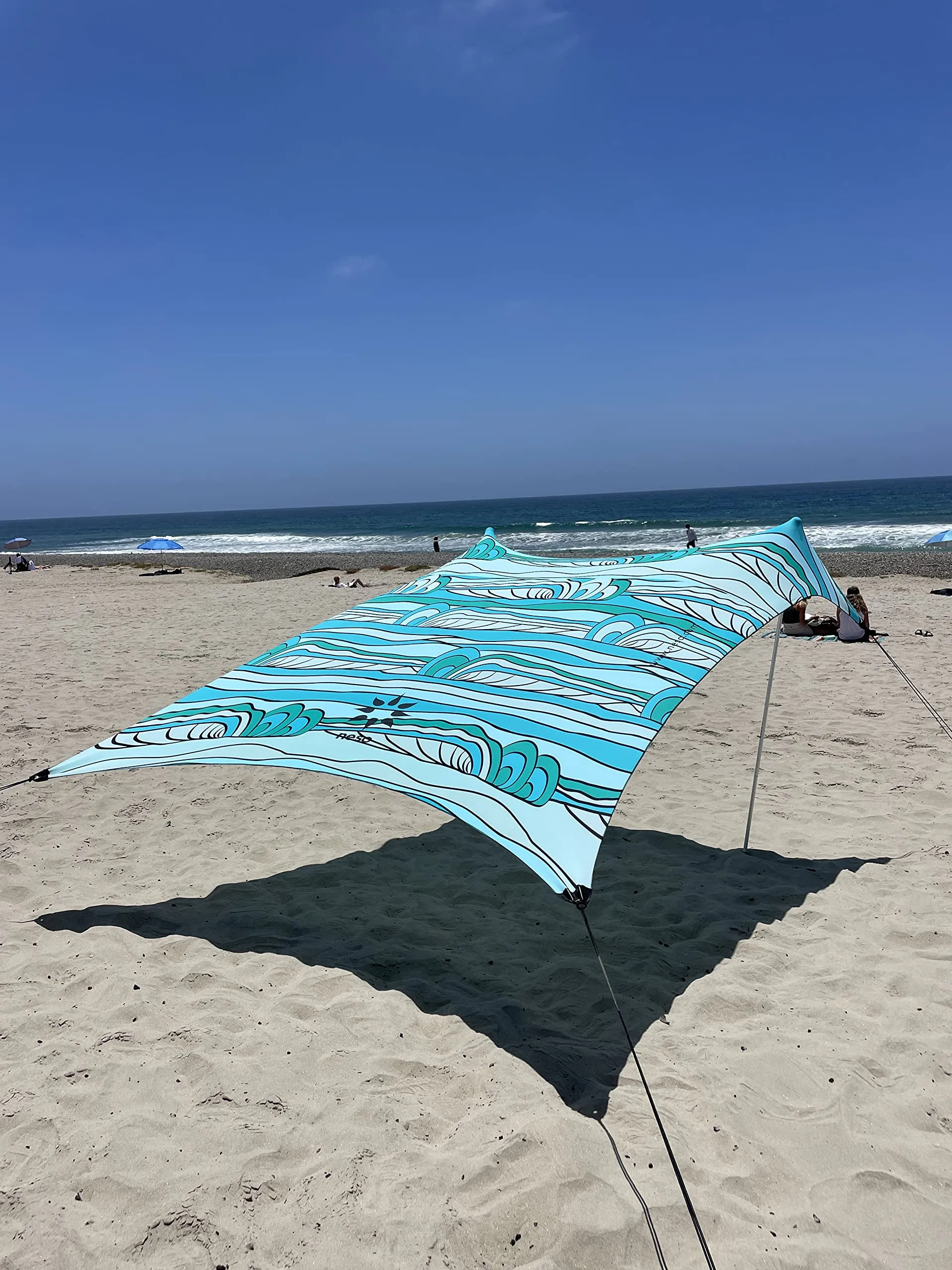 Neso Tenda da spiaggia con ancoraggio a sabbia, 2,1 x 2,1 m, Colore Gonfiore - immagine 6