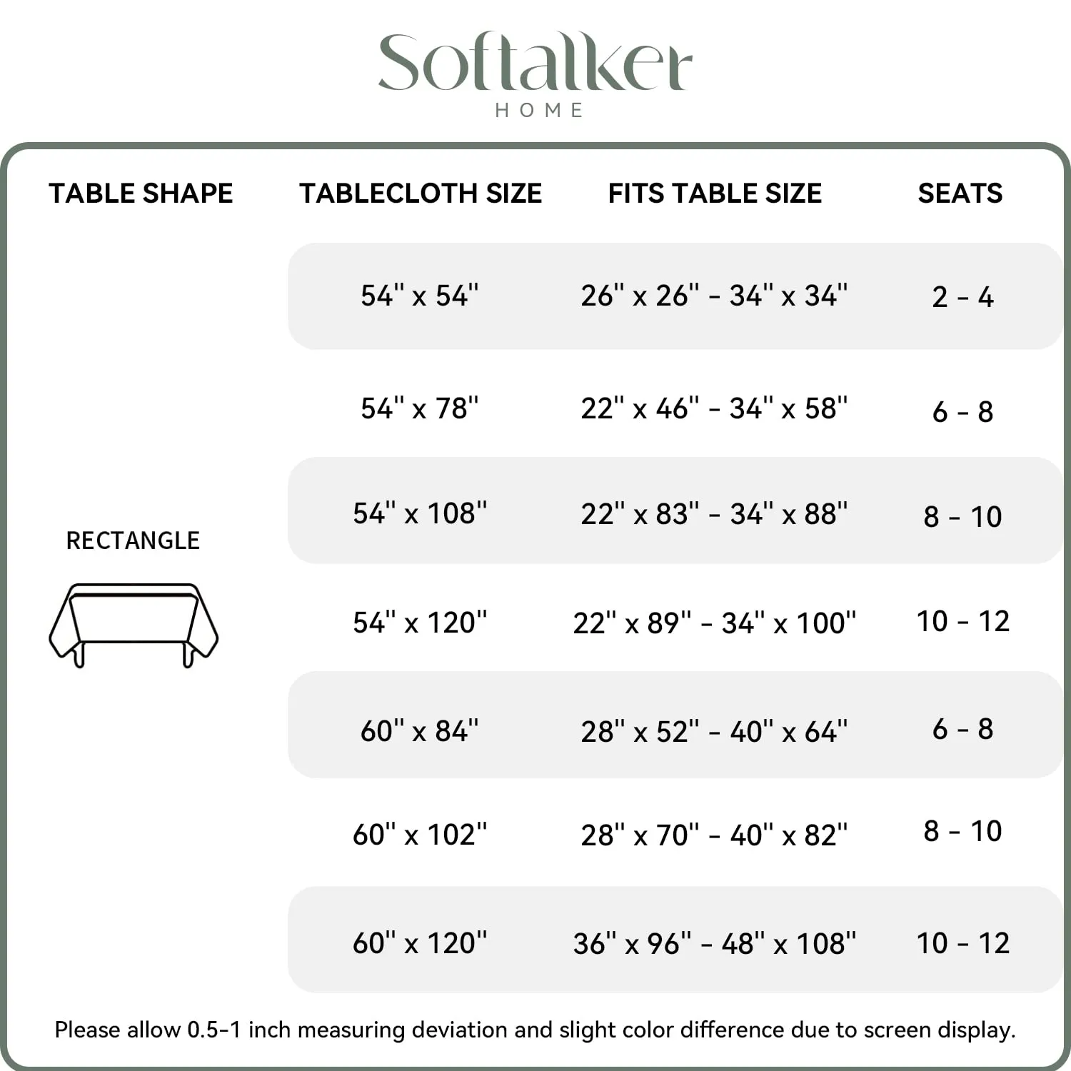 Softalker Tovaglia Rettangolare a Scacchi Impermeabile Verde e Bianco, 152 x 213 cm - immagine 7