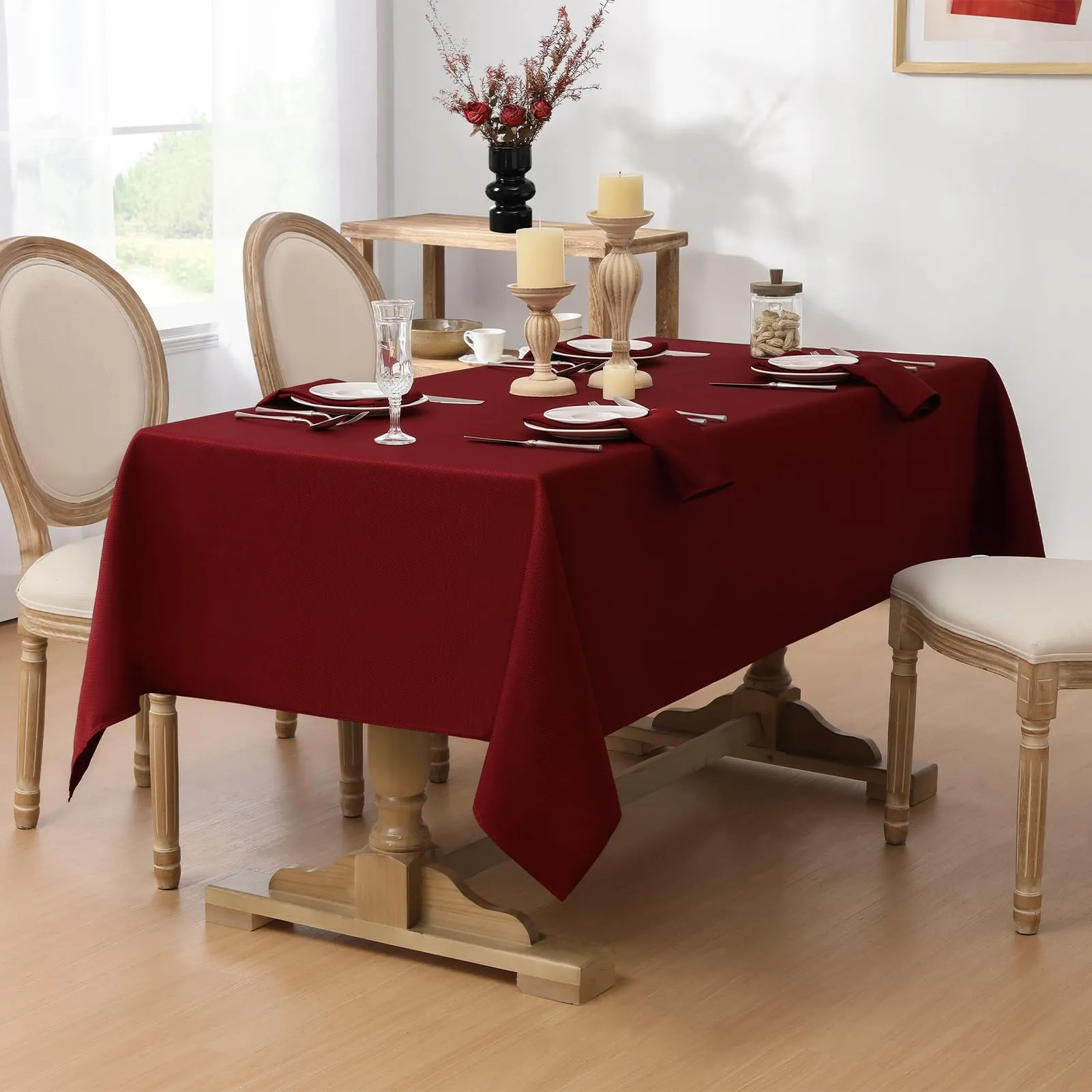 Softalker Tovaglia Rosso Motivo Geometrico 150 x 210 cm - immagine 2