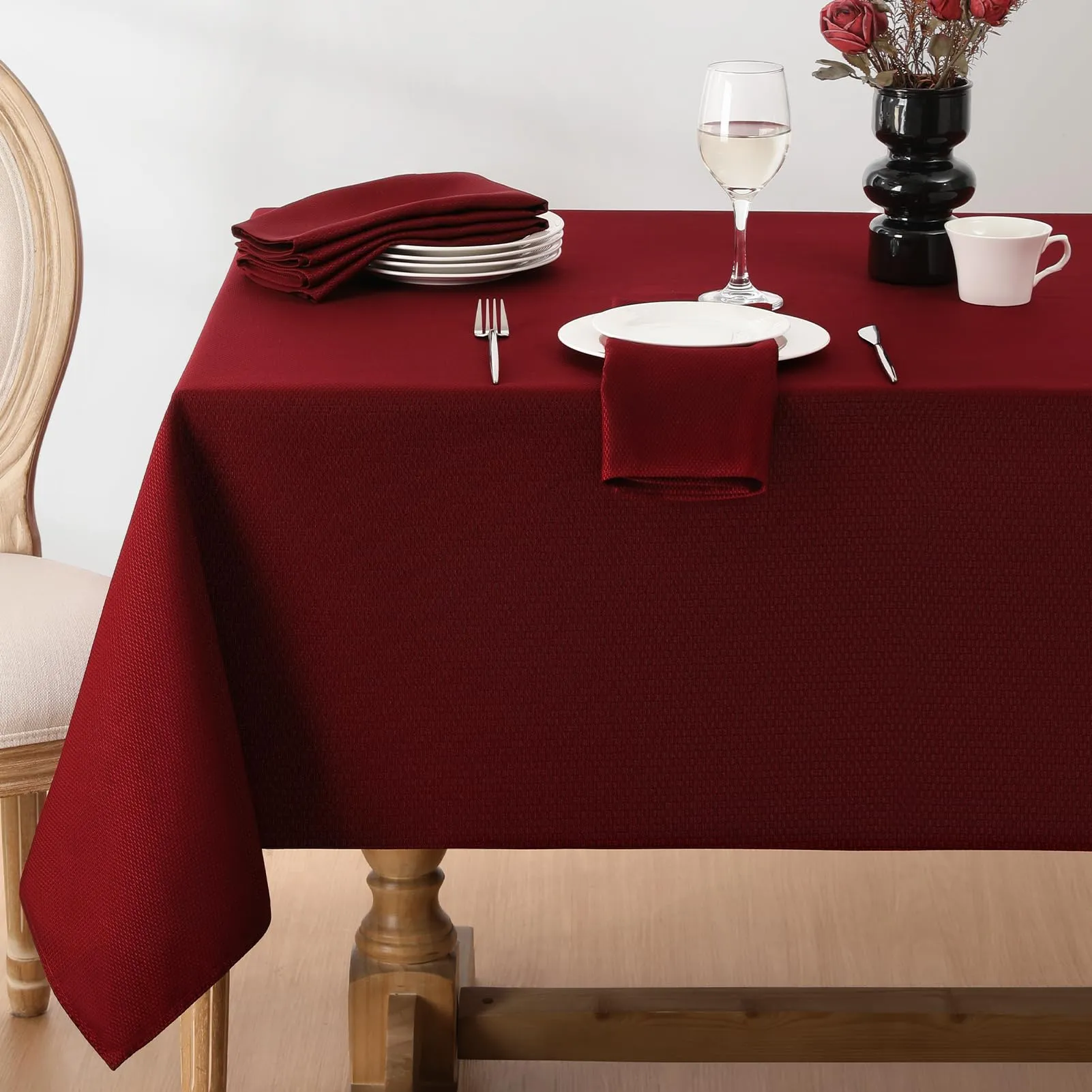Softalker Tovaglia rettangolare in tessuto jacquard, 152,4 x 365,8 cm, rosso - immagine 7