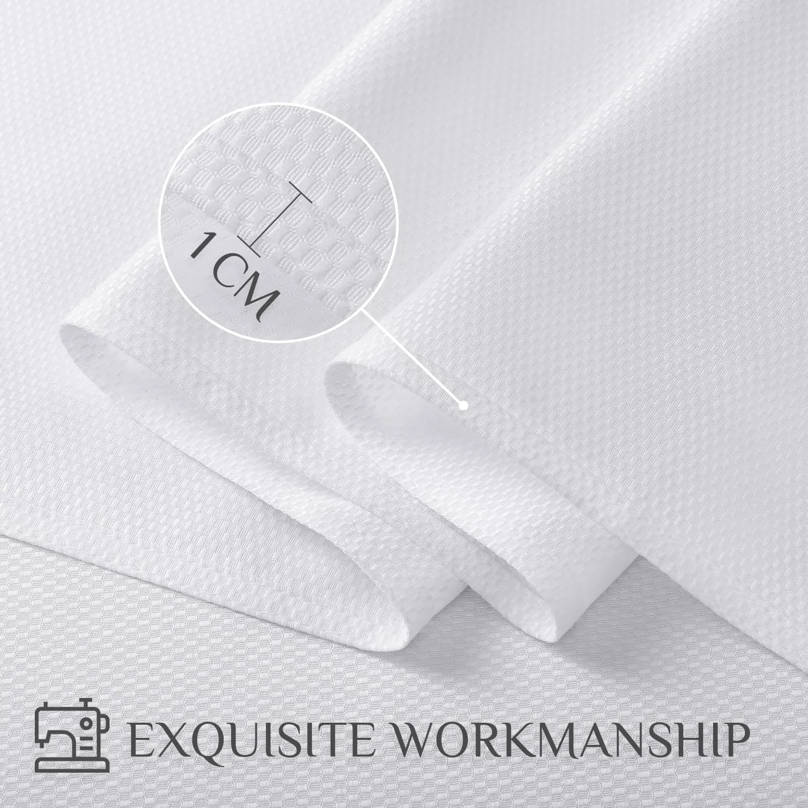 Softalker Tovaglia rettangolare in tessuto jacquard, impermeabile e antipiega, 152,4 x 264,2 cm, bianco - immagine 4