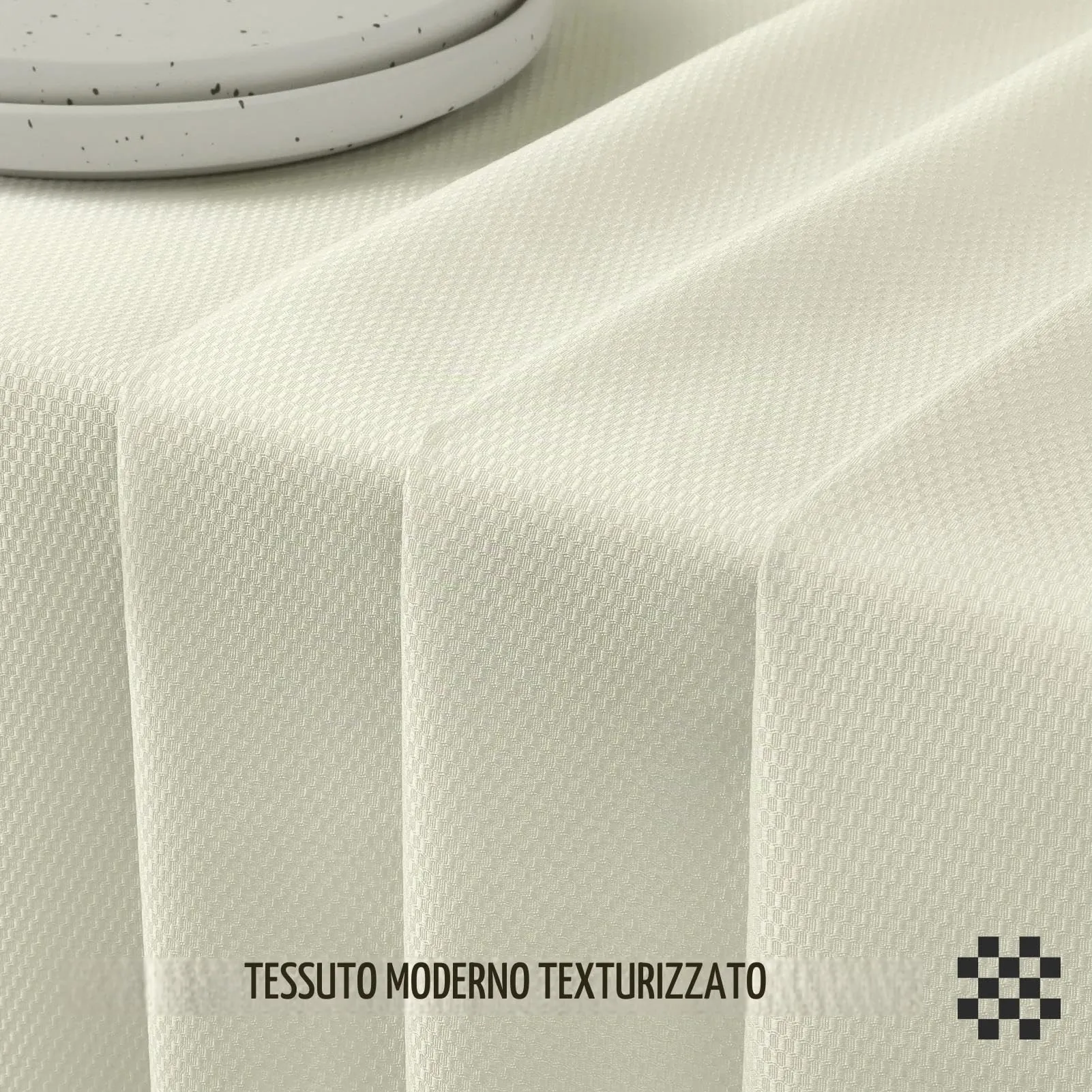 Softalker Tovaglia Rettangolare in Tessuto Jacquard, Impermeabile e Antipiega, 152,4 x 366 cm, Bianco Avorio - immagine 5