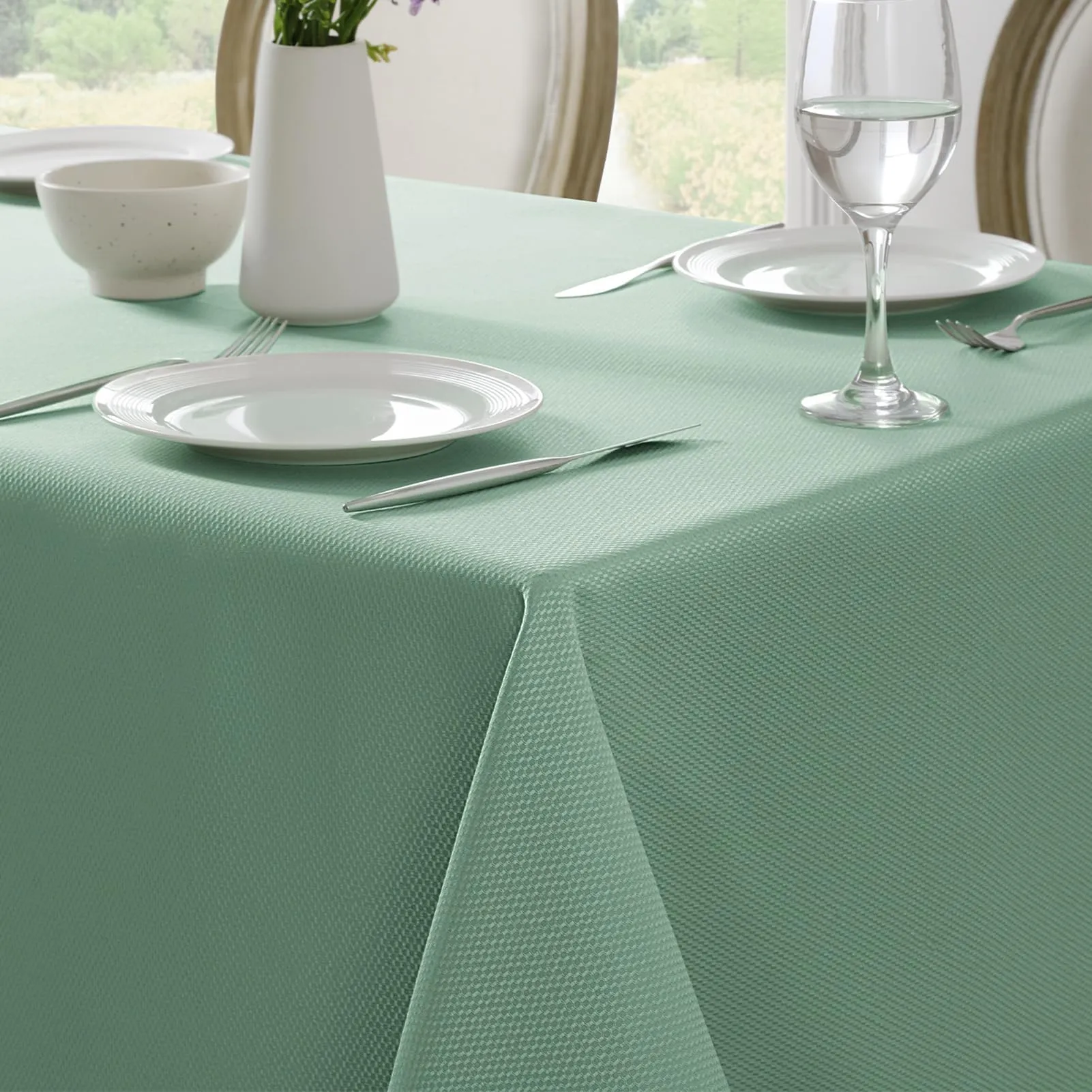 Softalker Tovaglia Rettangolare Jacquard, 152,4 x 304,8 cm, Verde Salvia - immagine 1