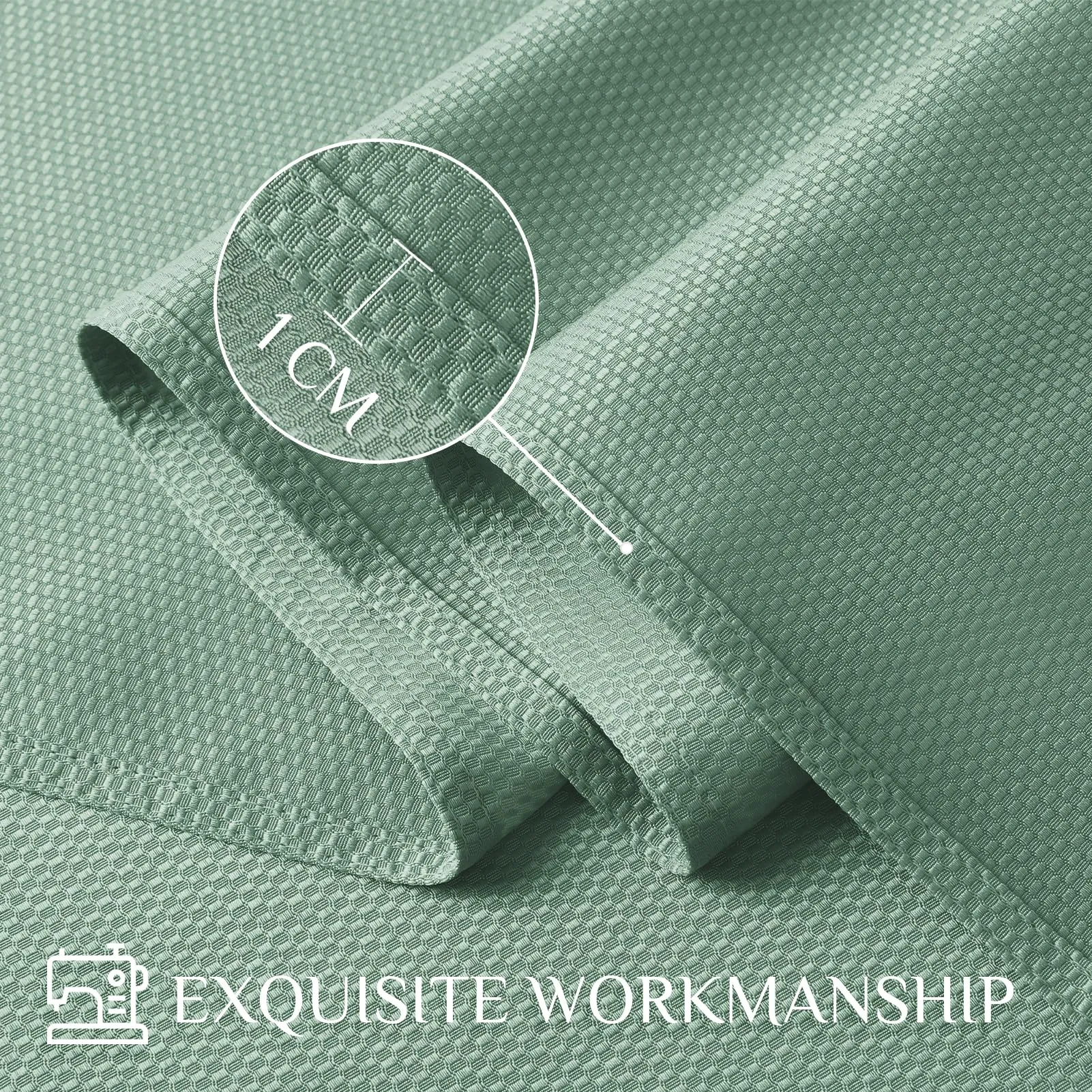 Softalker Tovaglia Rettangolare Jacquard, 152,4 x 304,8 cm, Verde Salvia - immagine 4