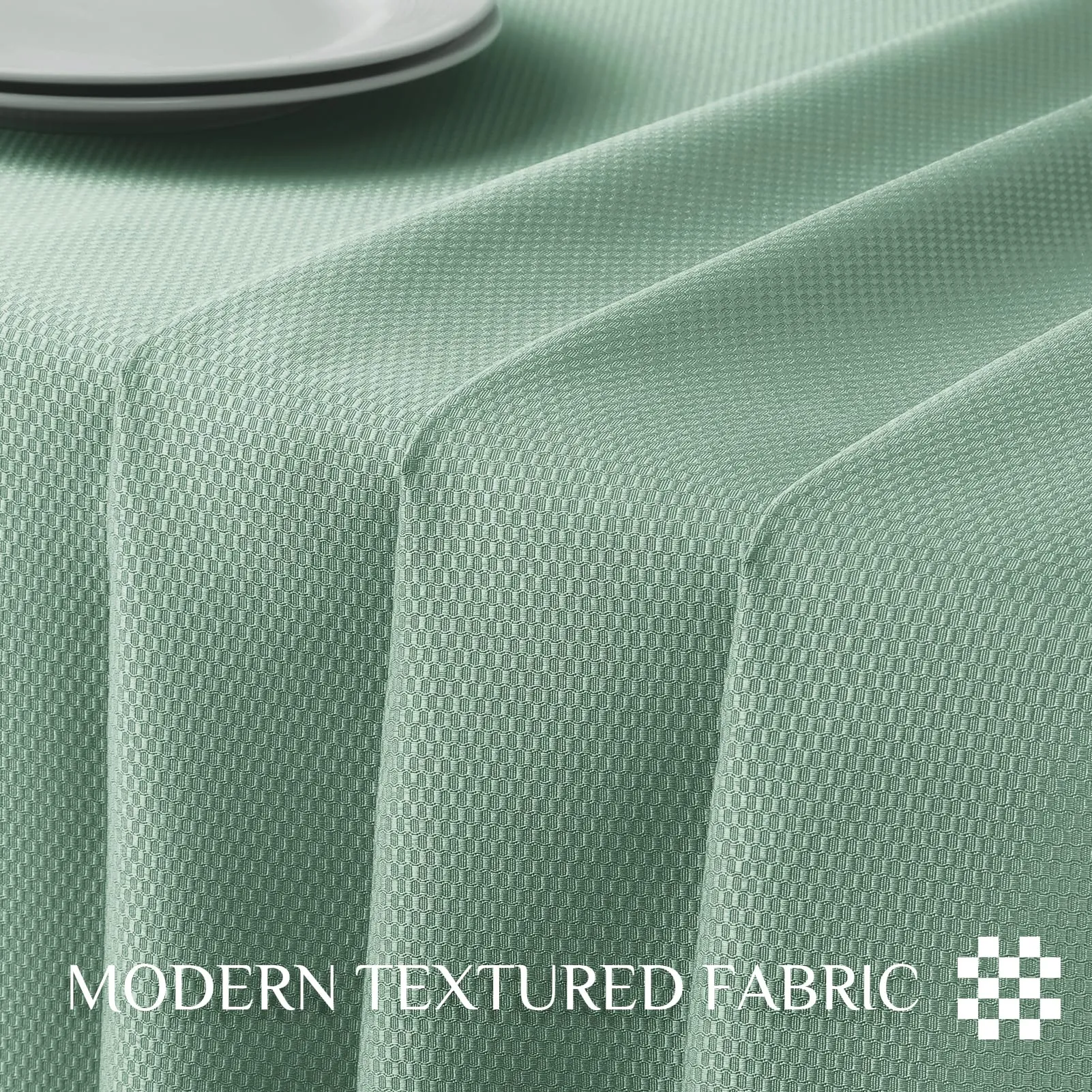 Softalker Tovaglia Rettangolare Jacquard, 152,4 x 304,8 cm, Verde Salvia - immagine 5