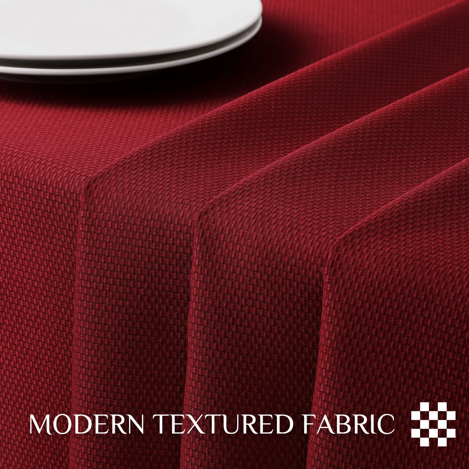 Softalker Tovaglia Natalizia Rettangolare Jacquard, Impermeabile e Antimacchia, 152,5 x 264,5 cm, Rosso - immagine 5