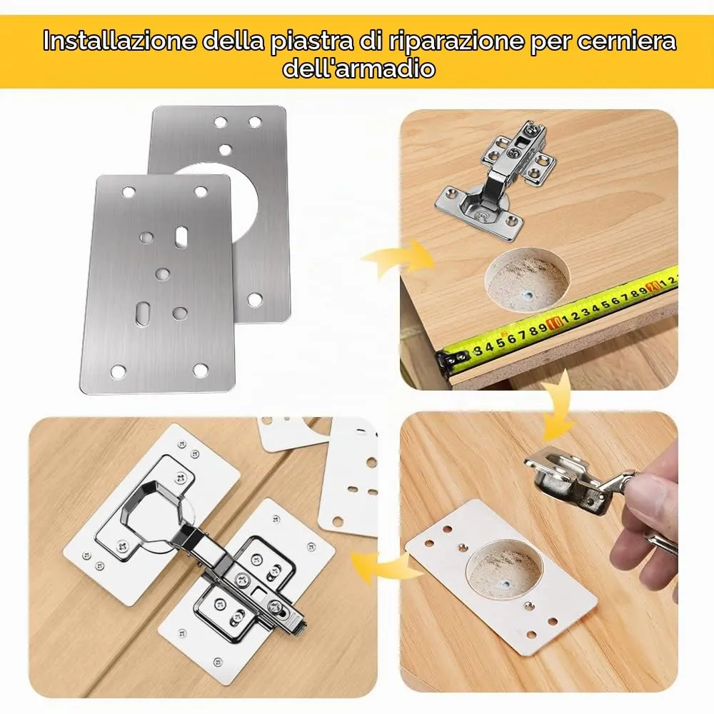 Flintronic Piastra di Riparazione, 8 Pezzi Piastre con 48 Viti, 47x90mm - immagine 4