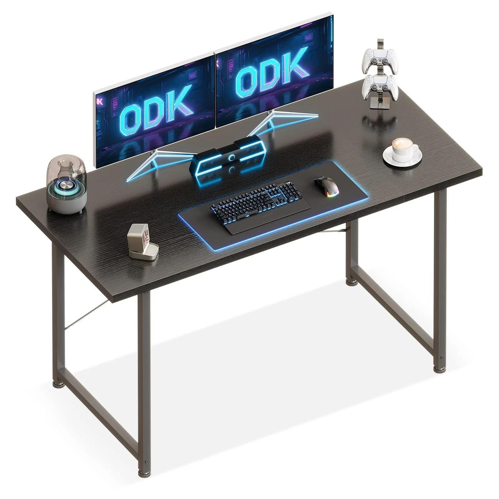 ODK Scrivania Salvaspazio per Computer, 120 x 48 cm, Nera - immagine 1