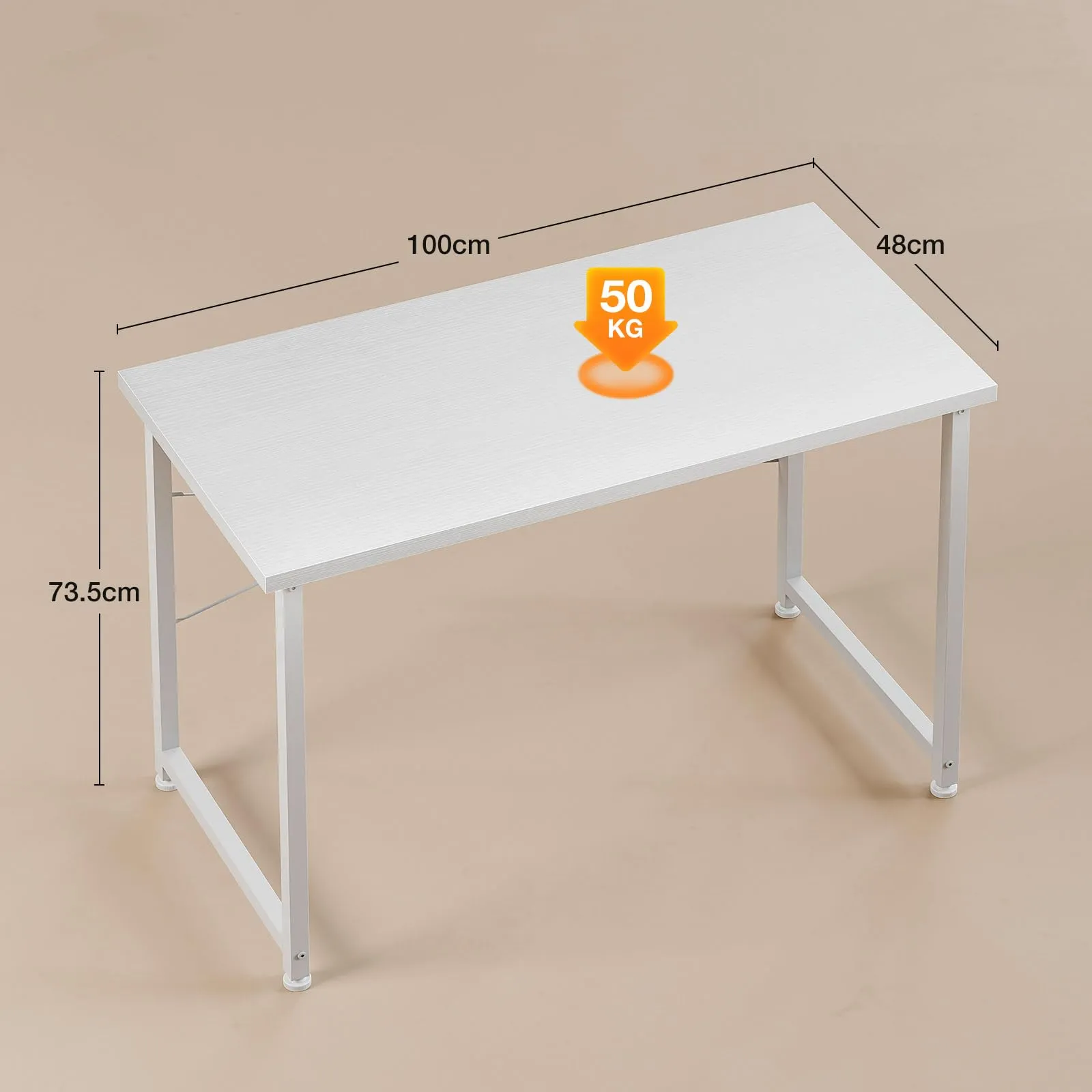 ODK Scrivania Salvaspazio per Computer, 100 x 48 cm, Bianca - immagine 3