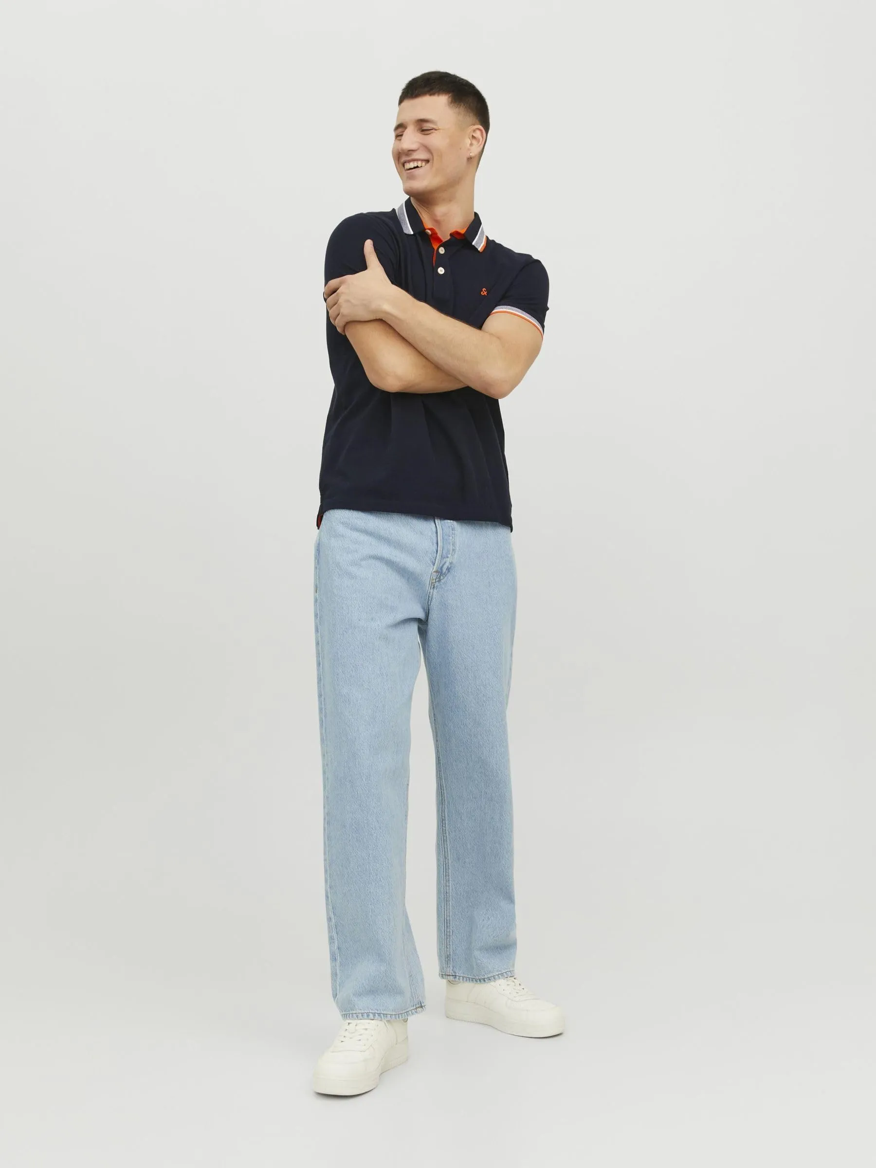 Jack & Jones Jjepaulos Polo SS Noos Maglietta, Black Navy Detail Neon, XS - immagine 3