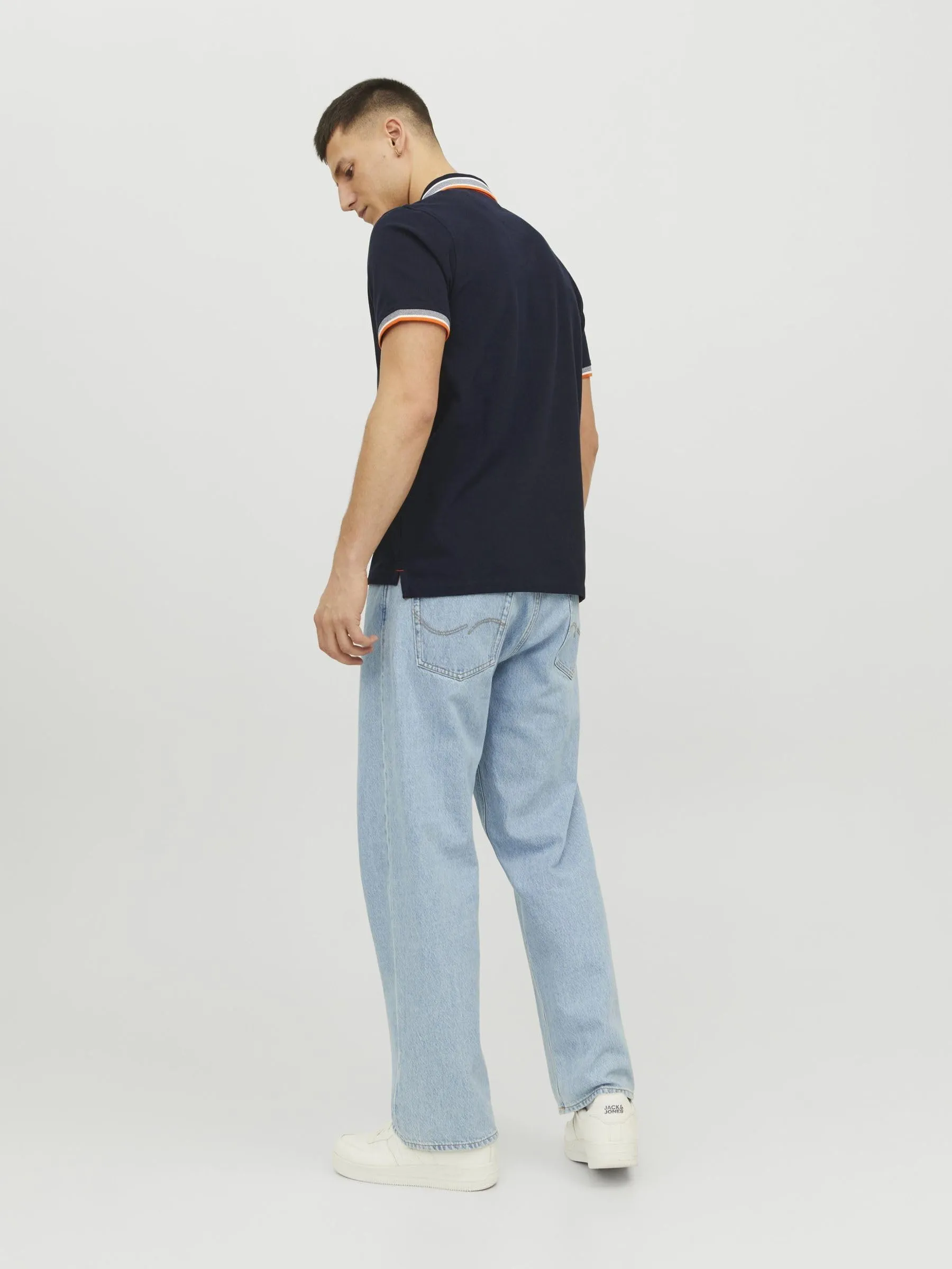 Jack & Jones Jjepaulos Polo SS Noos Maglietta, Black Navy Detail Neon, XS - immagine 4