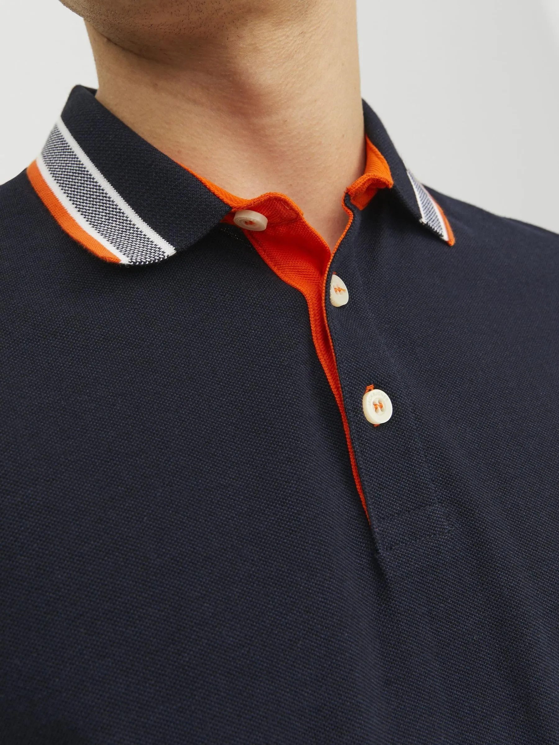 Jack & Jones Jjepaulos Polo SS Noos Maglietta, Black Navy Detail Neon, XS - immagine 5
